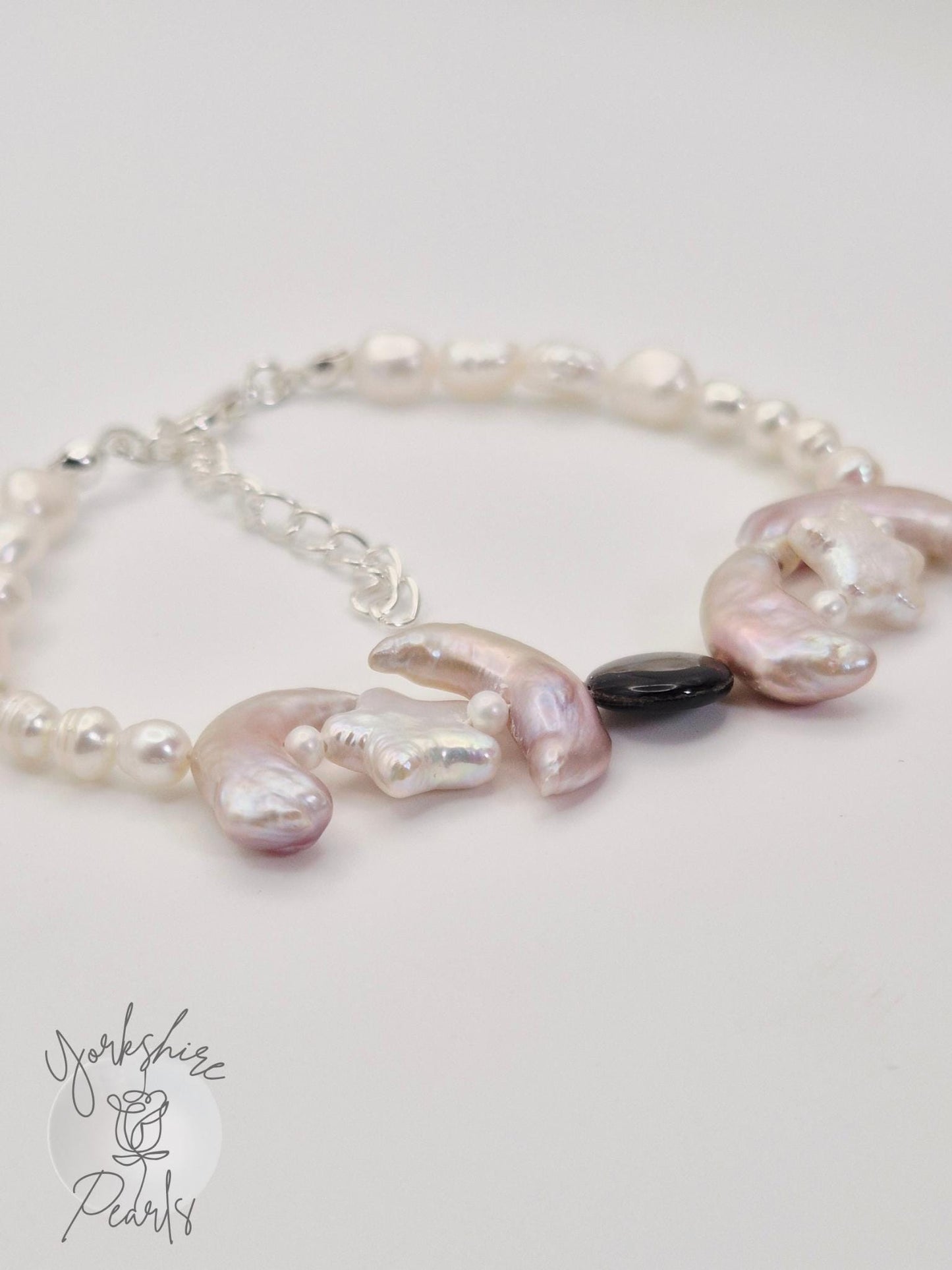 Moon and Star Pearl Bracelet