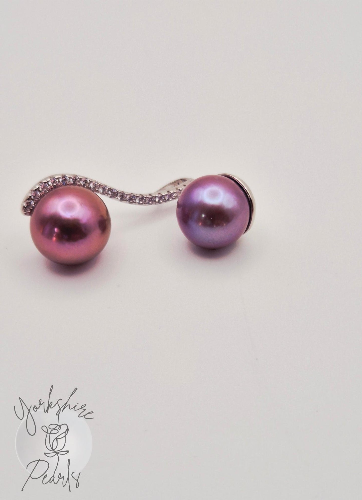 Double Edison Pearl Sparkle Pendant - Sterling Silver