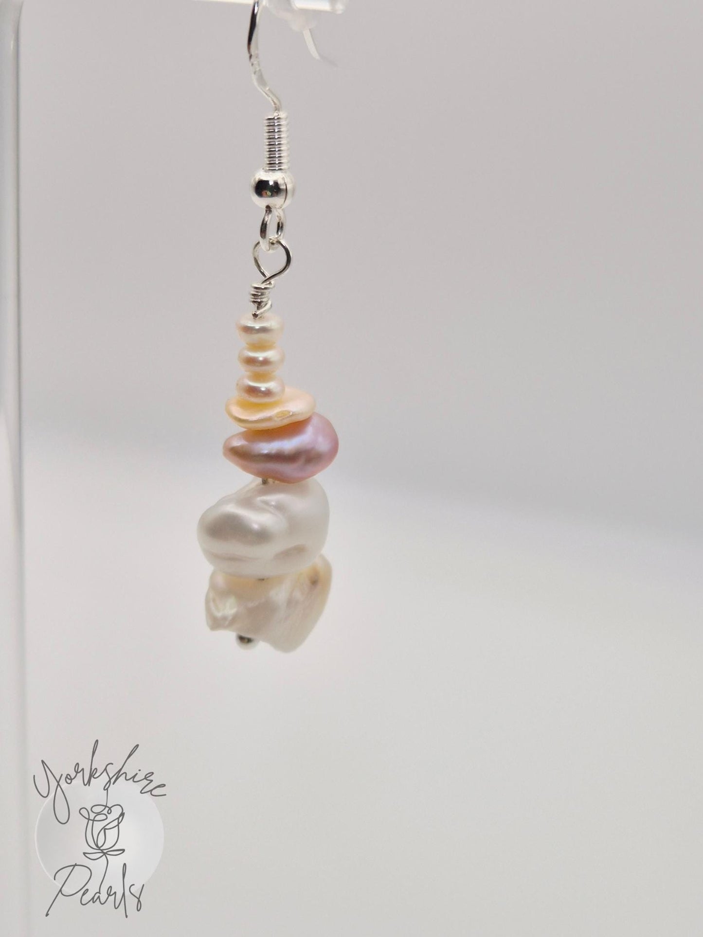 Keshi Pearl Gradient Dangle Earrings