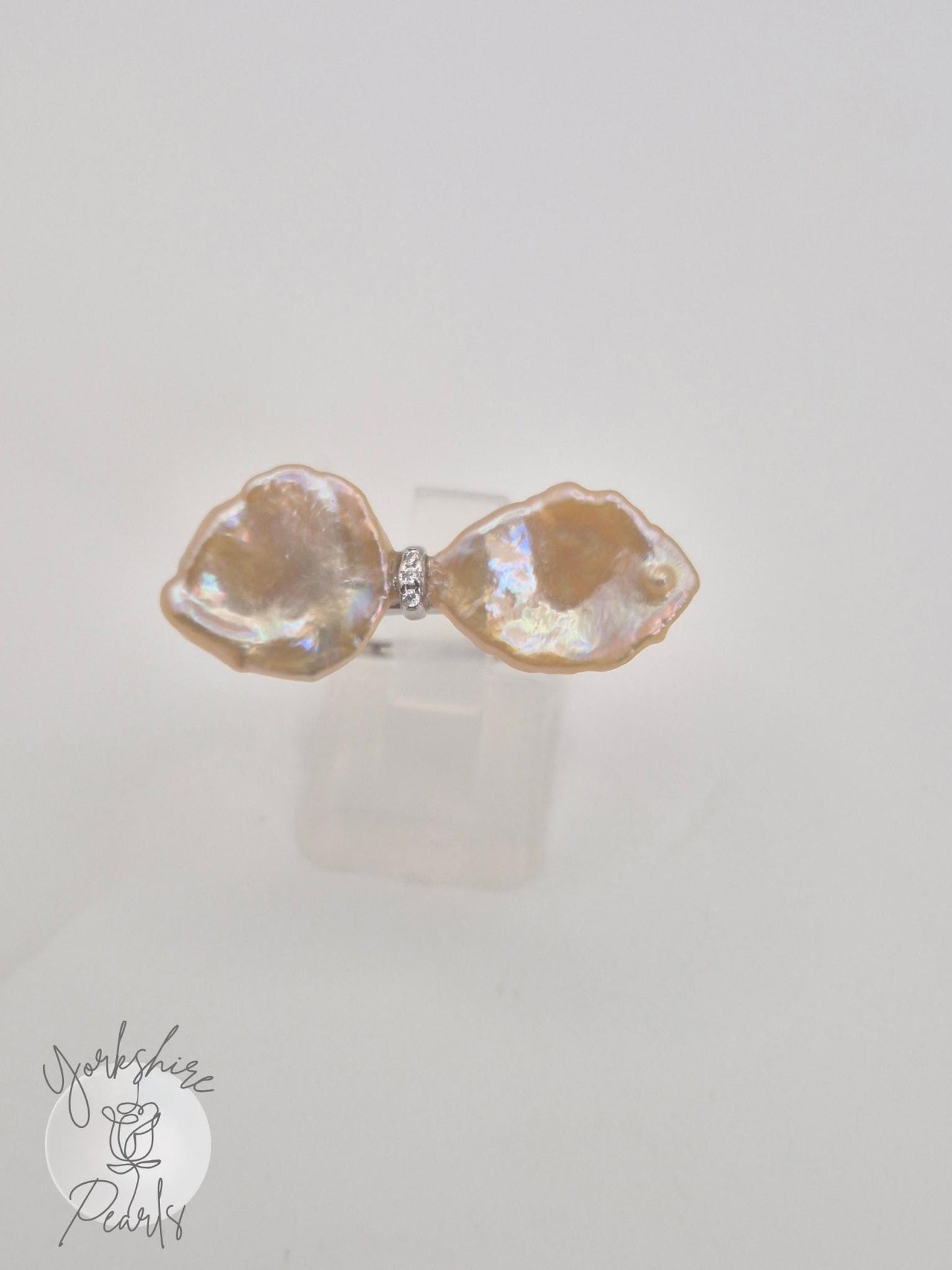 Petal Pearl Adjustable Bow Ring - Sterling Silver