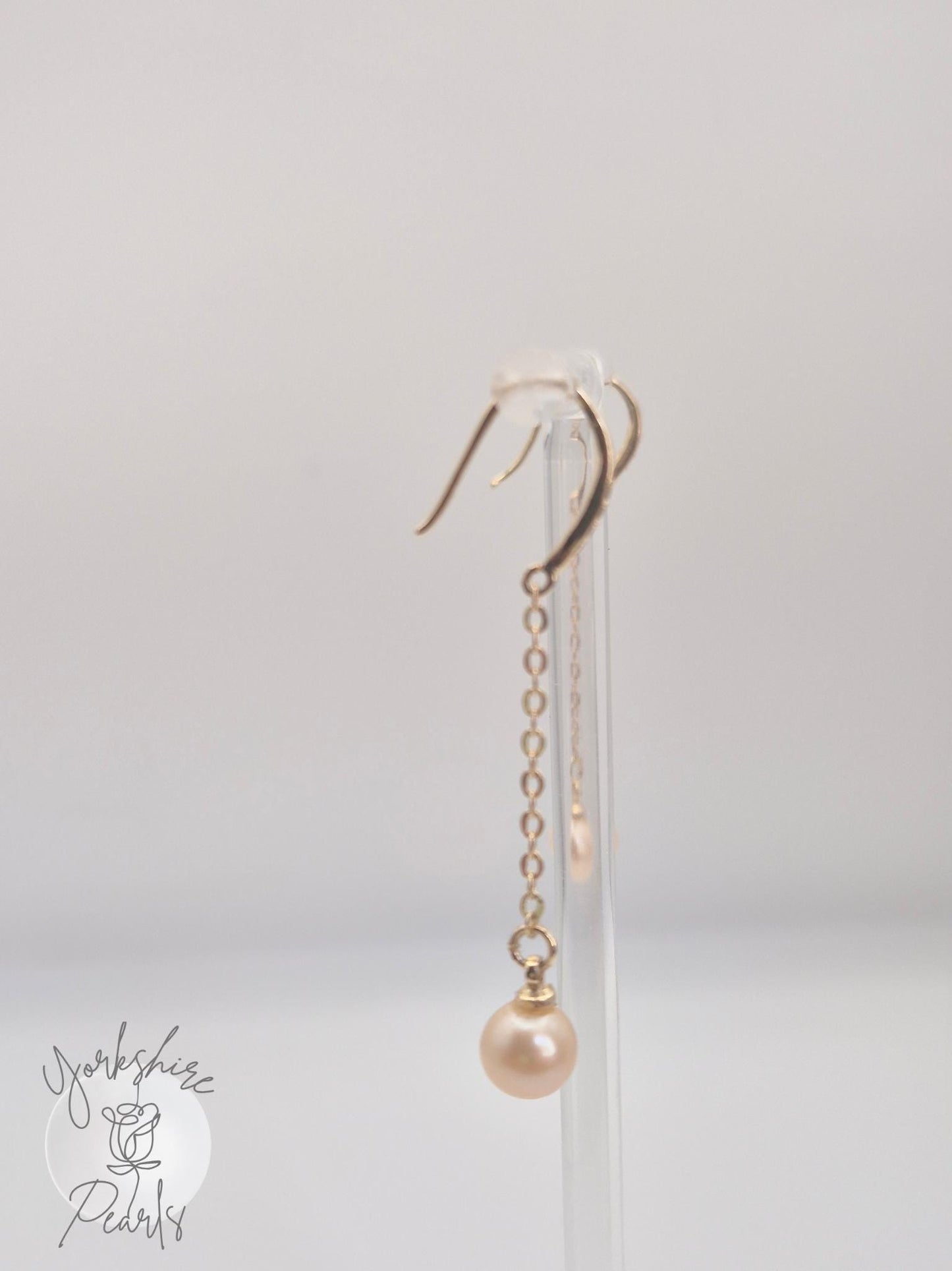 Golden Pearl Drop Earrings