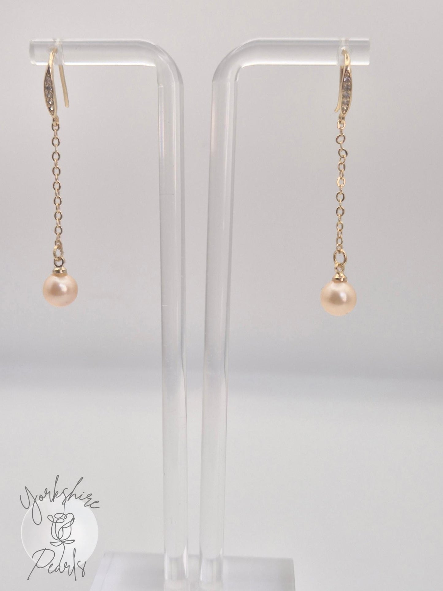 Golden Pearl Drop Earrings