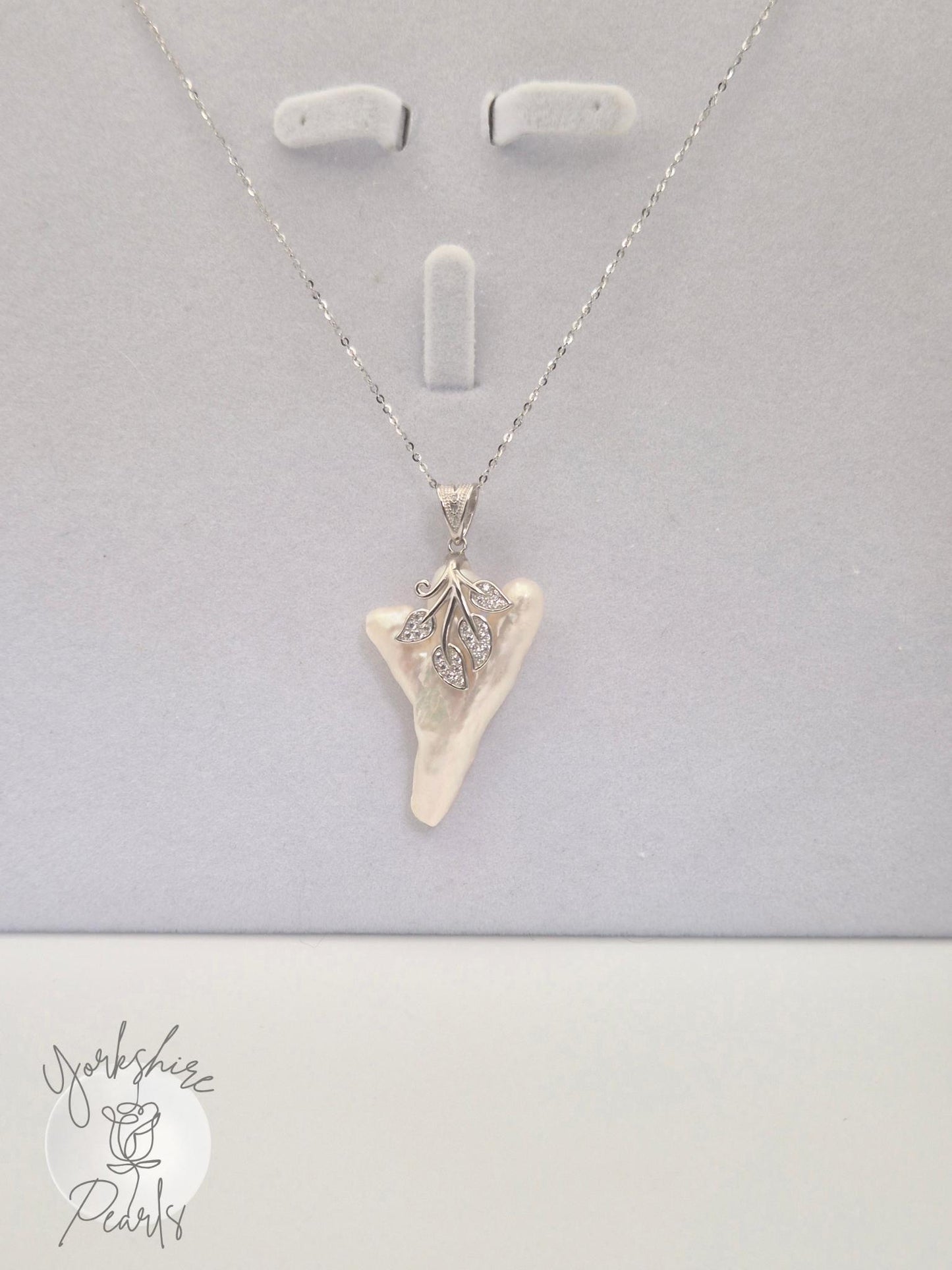 Pearl Tree and Leaf Design Pendant