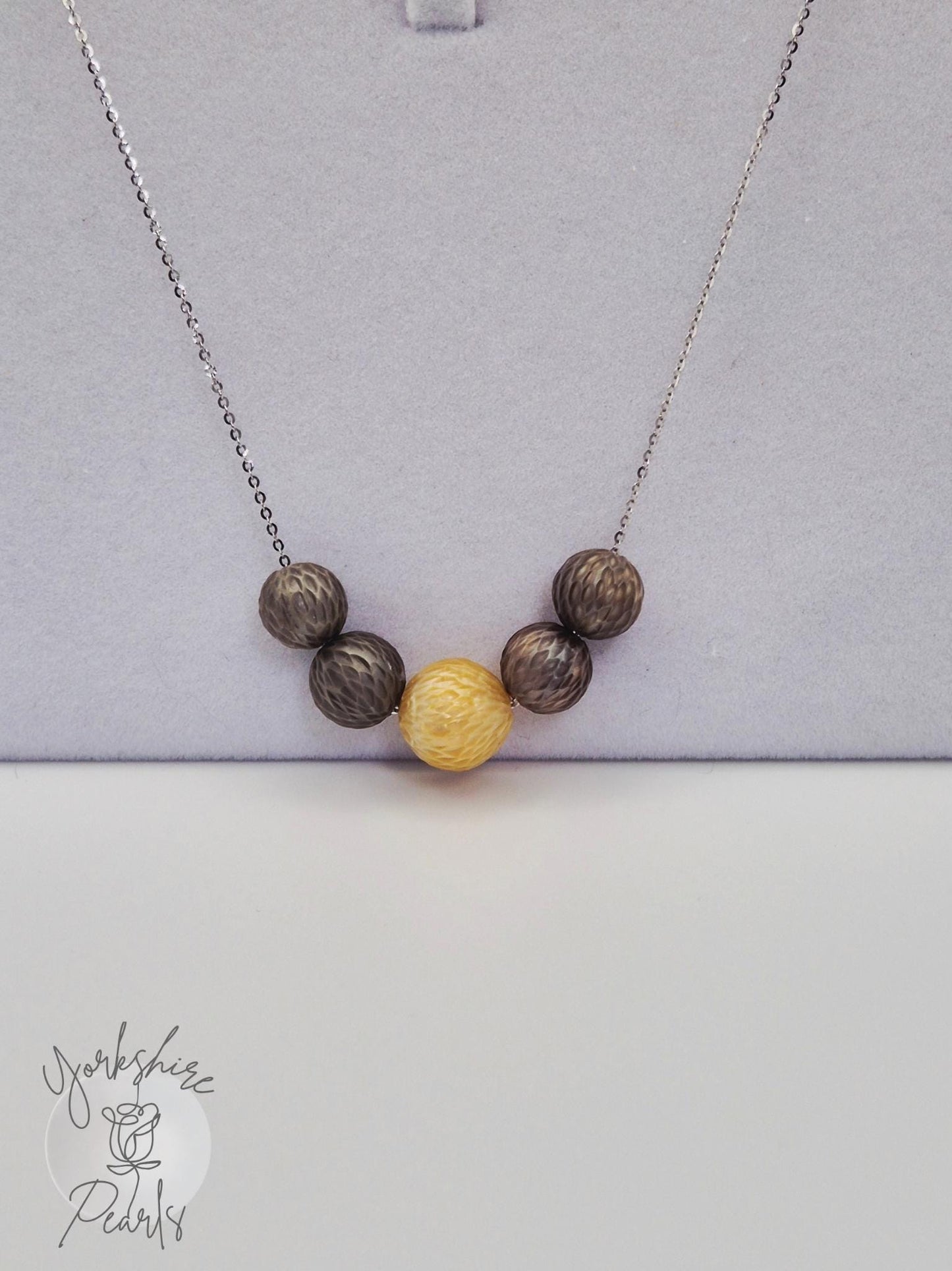 Black Tahitian & South Sea Golden LuLu Necklace in Sterling Silver