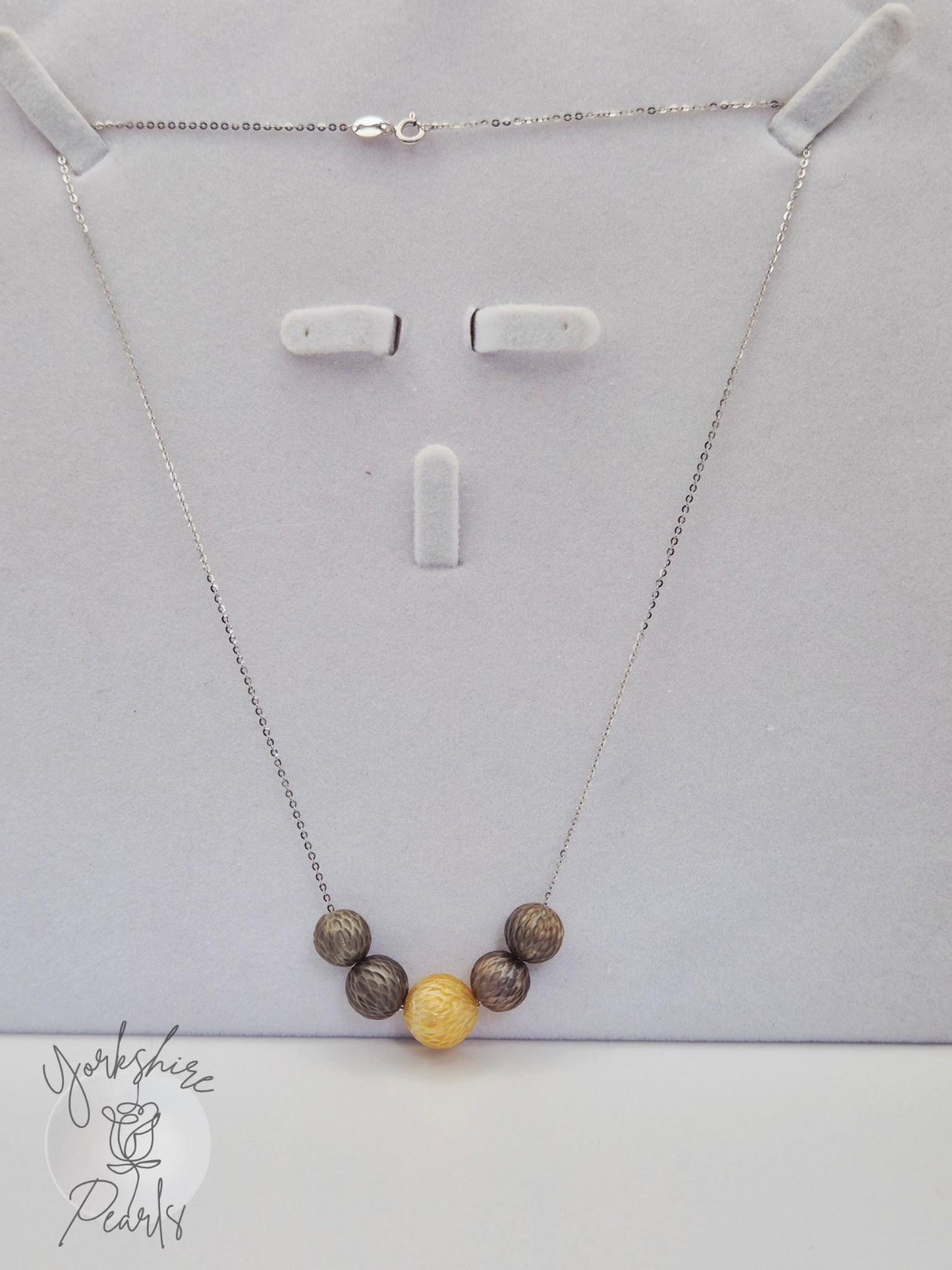 Black Tahitian & South Sea Golden LuLu Necklace in Sterling Silver