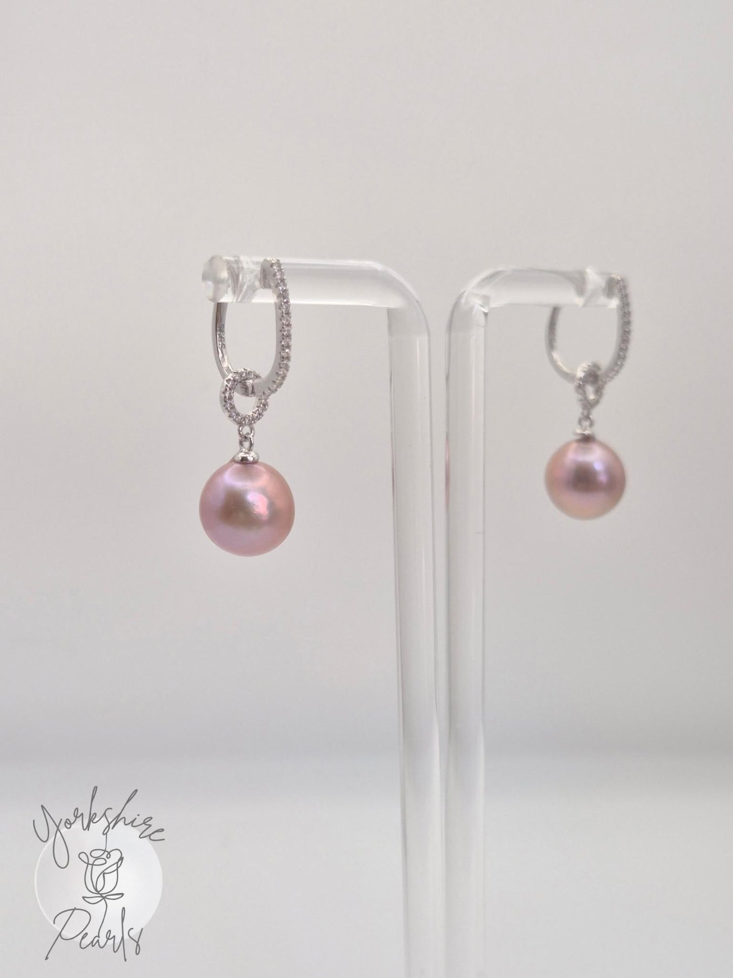 Cat Hoop Removable Edison Pearl Earrings - Sterling Silver