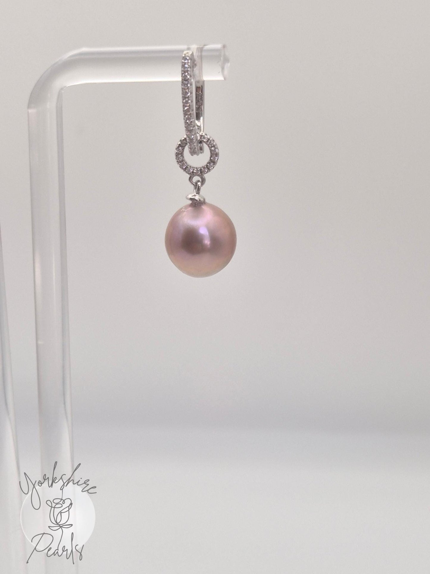 Cat Hoop Removable Edison Pearl Earrings - Sterling Silver