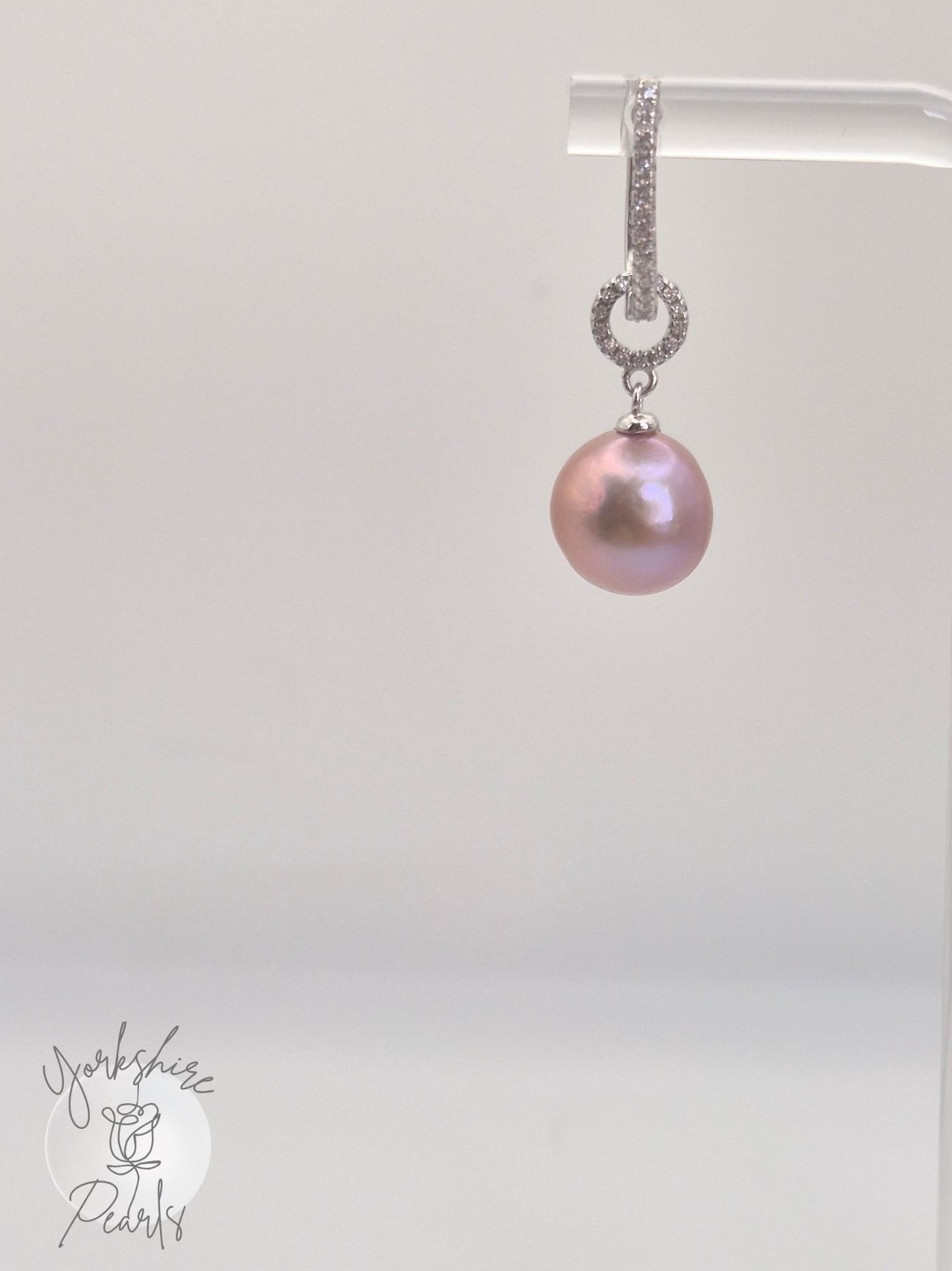 Cat Hoop Removable Edison Pearl Earrings - Sterling Silver