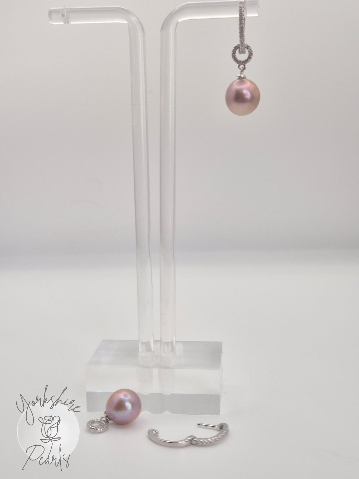 Cat Hoop Removable Edison Pearl Earrings - Sterling Silver