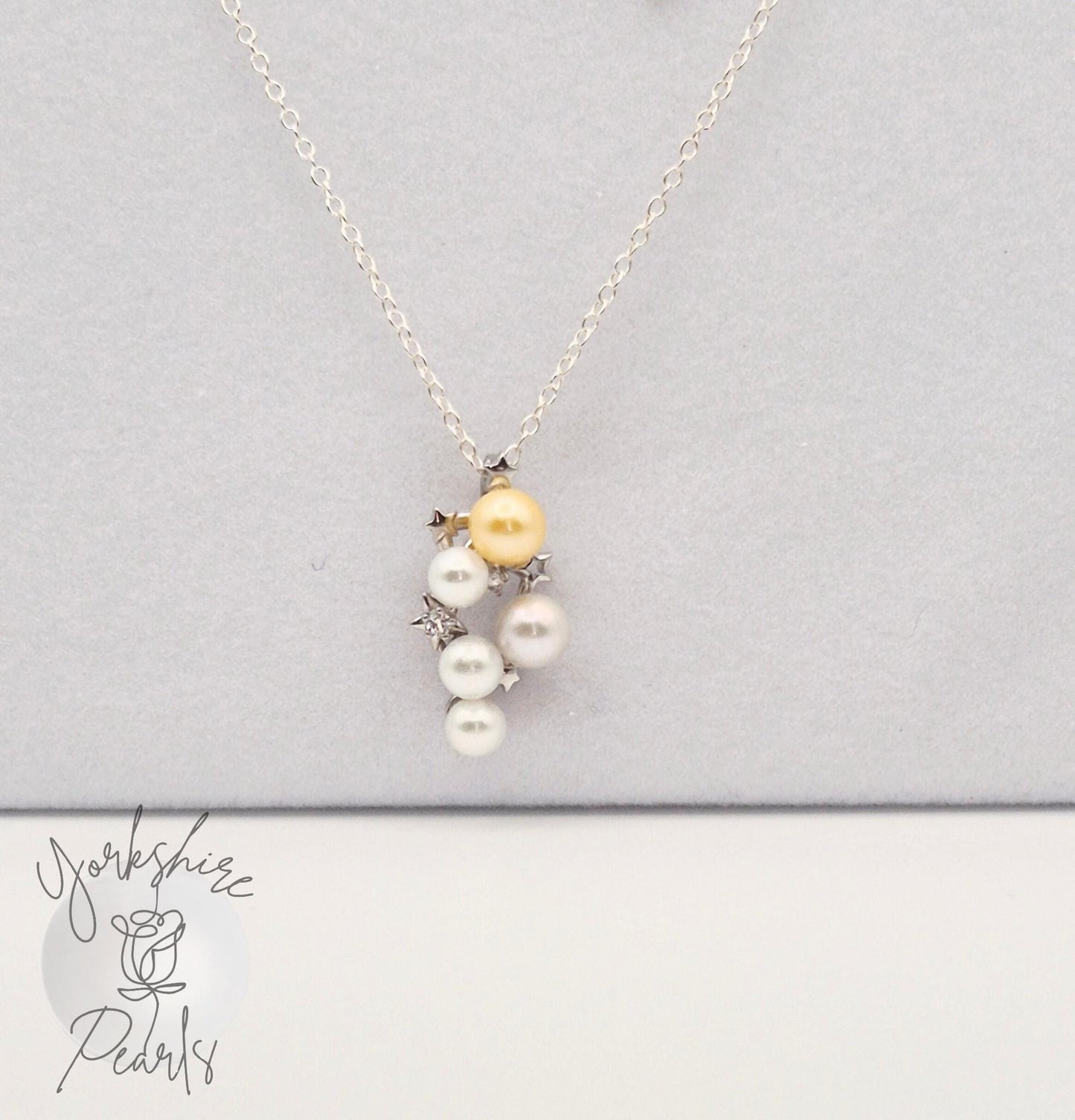 Saltwater Pearl Golden and White Pendant And Earrings