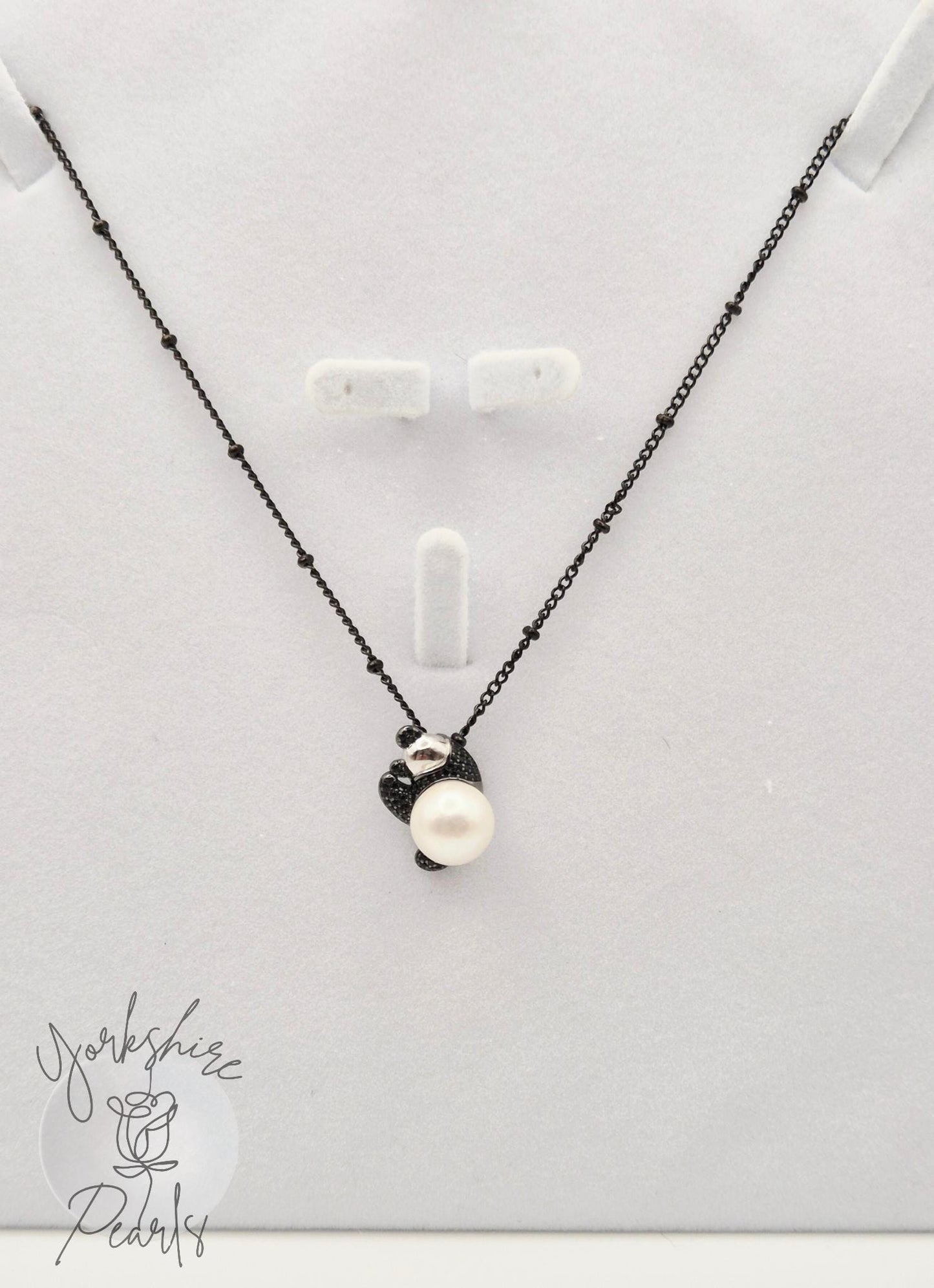 Large Edison Pearl Panda Pendant With Universal Clasp - S925