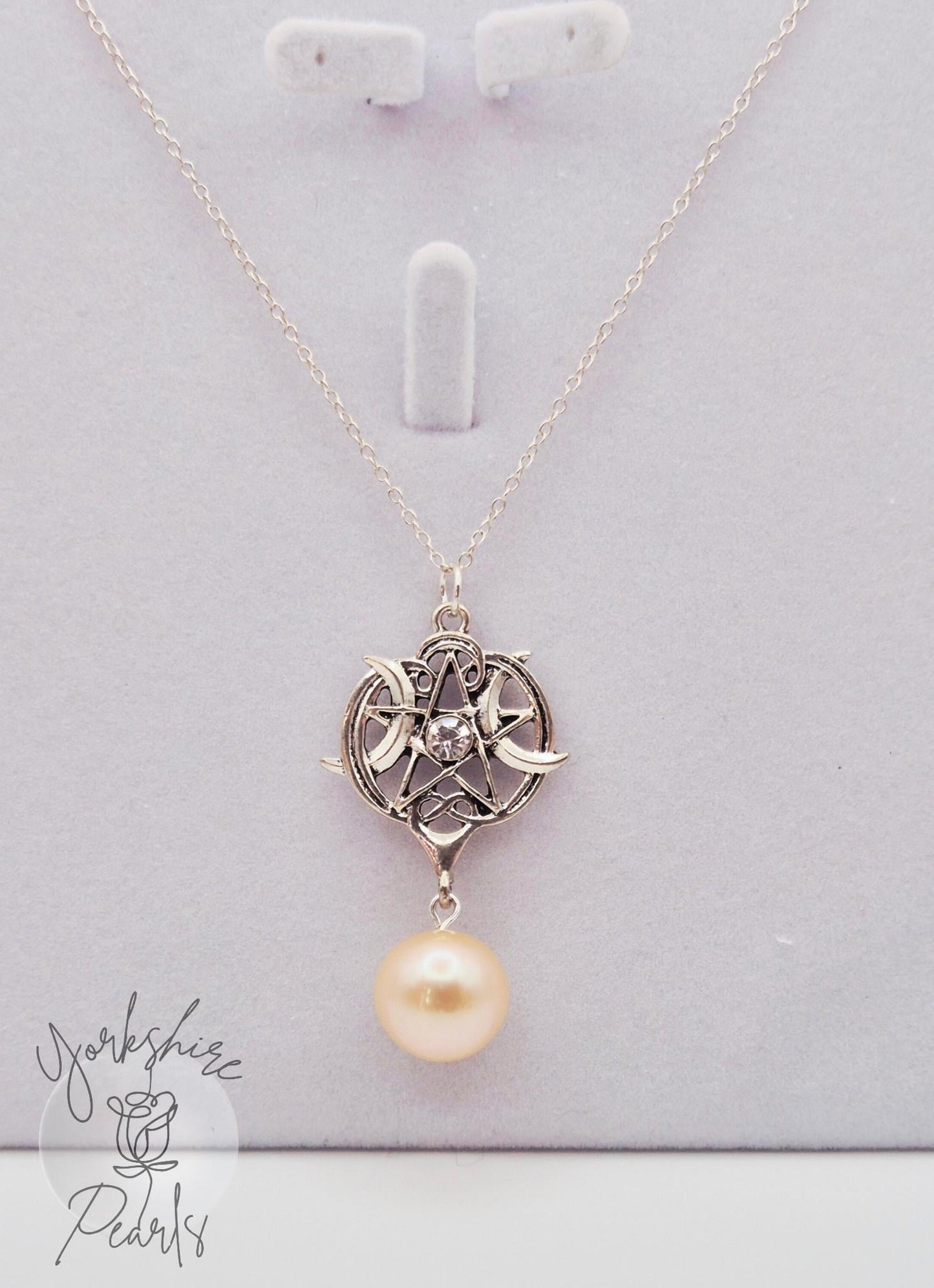 Large Edison Pearl Pentagram Pendant