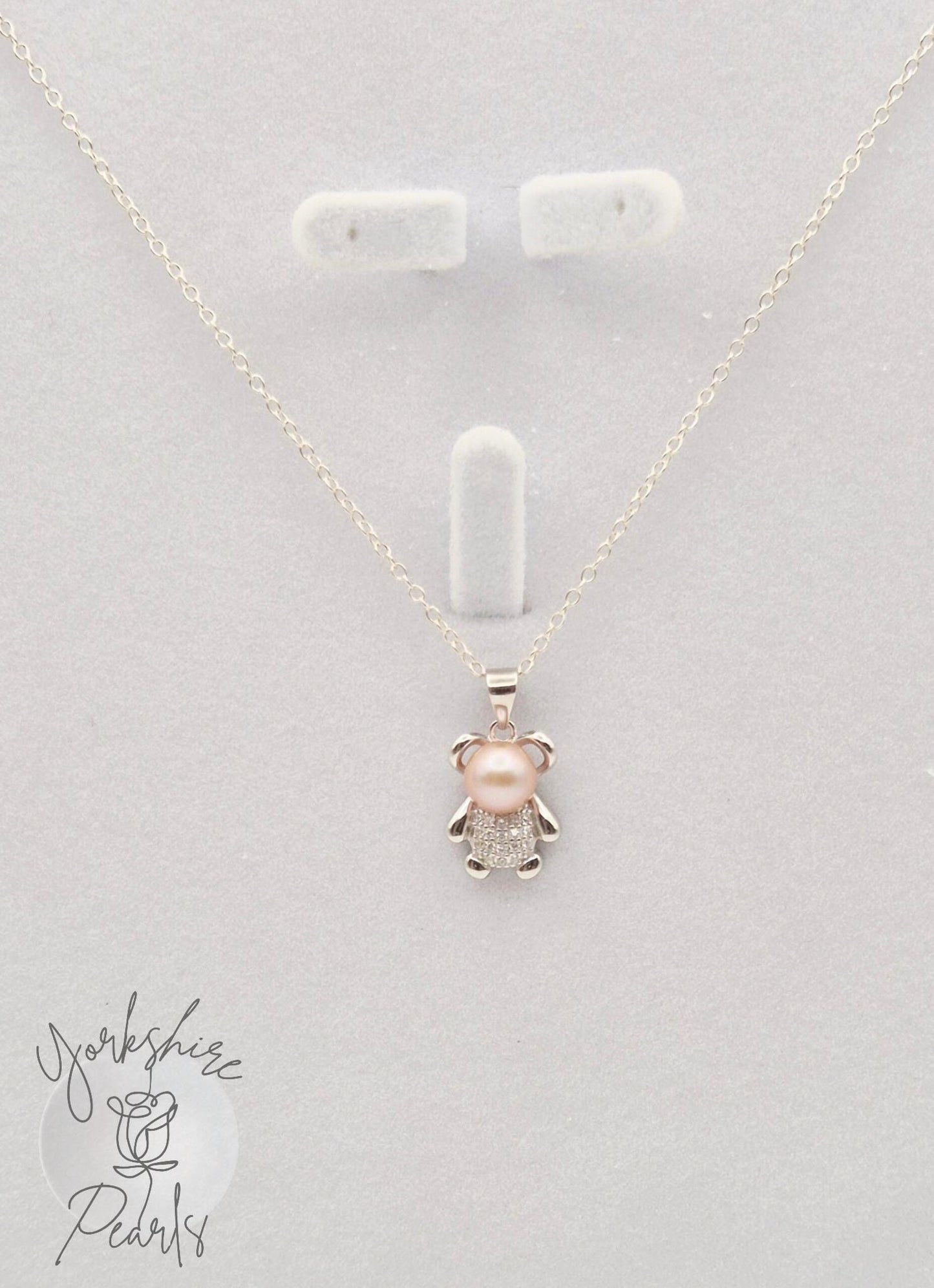 Nostaligic Teddy Bear Pearl Pendant