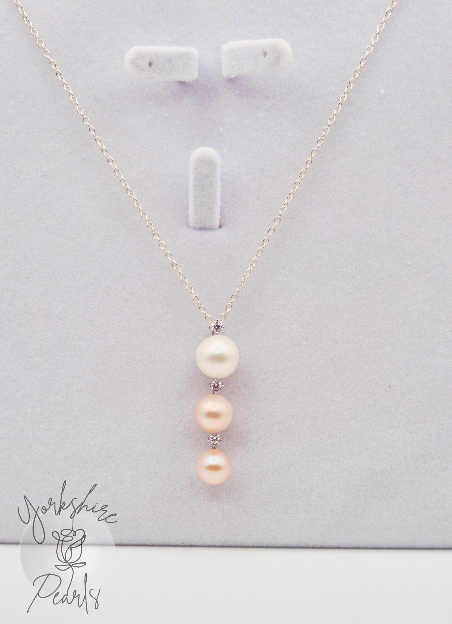 Triple Edison Pearl Drop Sterling Silver Pendant
