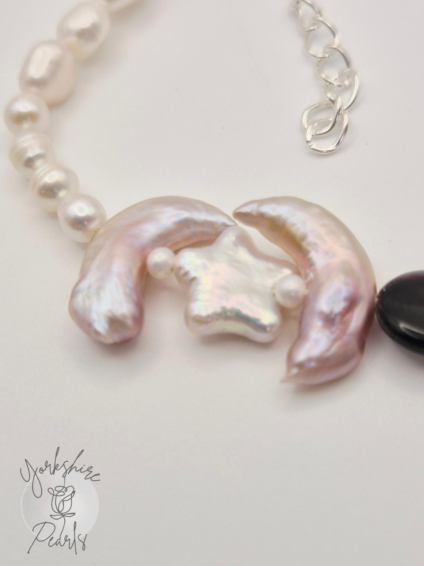 Moon and Star Pearl Bracelet