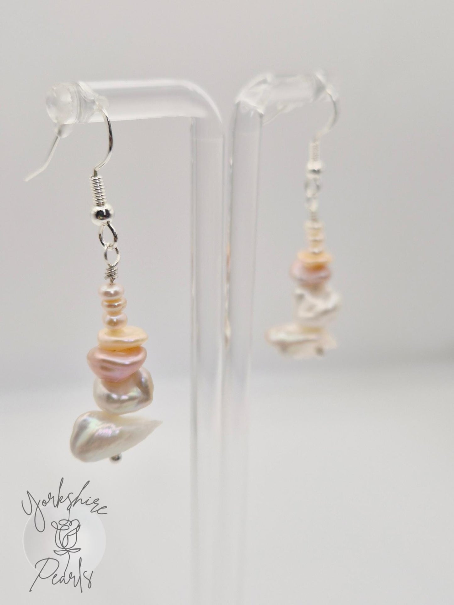 Keshi Pearl Gradient Dangle Earrings