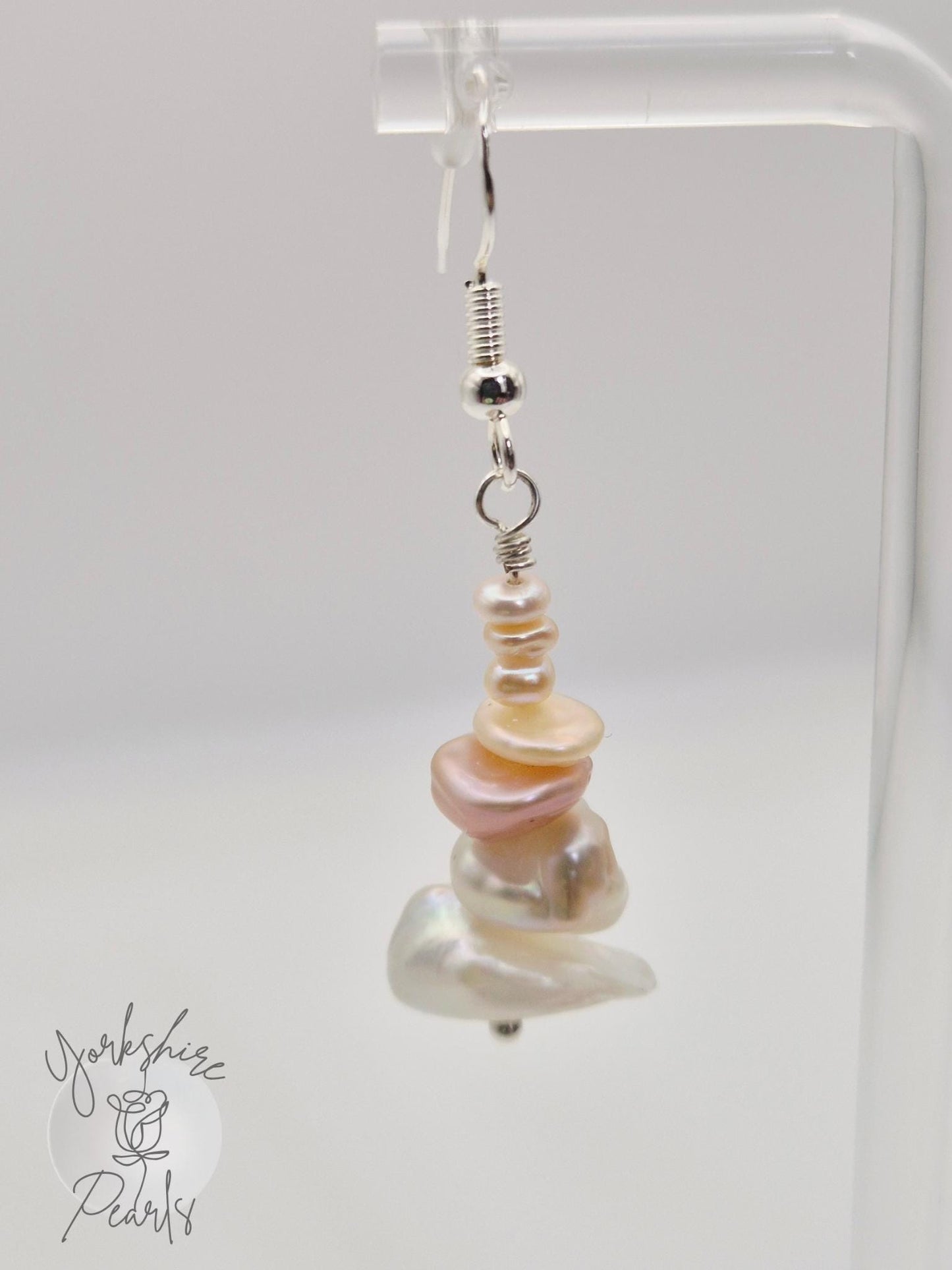 Keshi Pearl Gradient Dangle Earrings