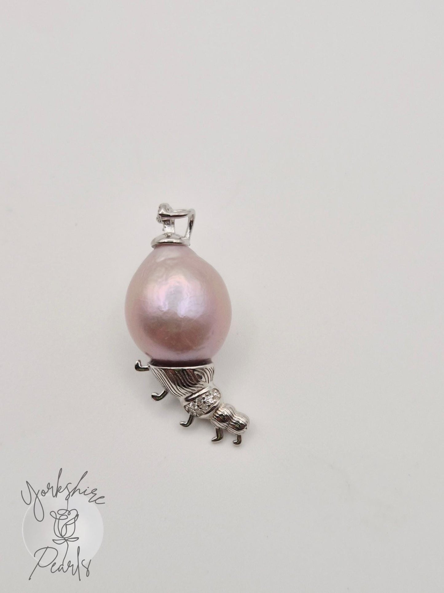 Sterling Silver Baroque Pearl Caterpillar Pendant