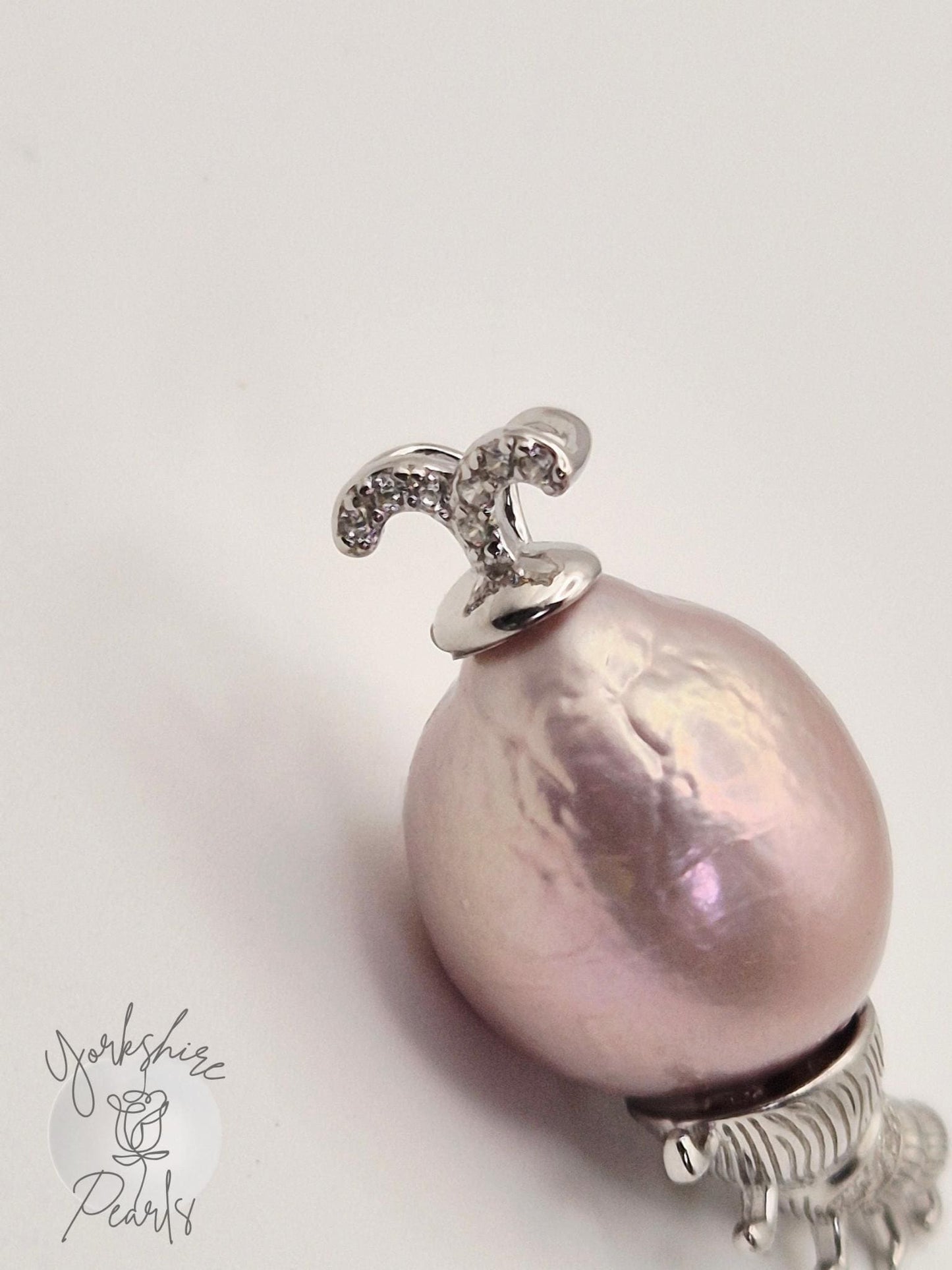 Sterling Silver Baroque Pearl Caterpillar Pendant