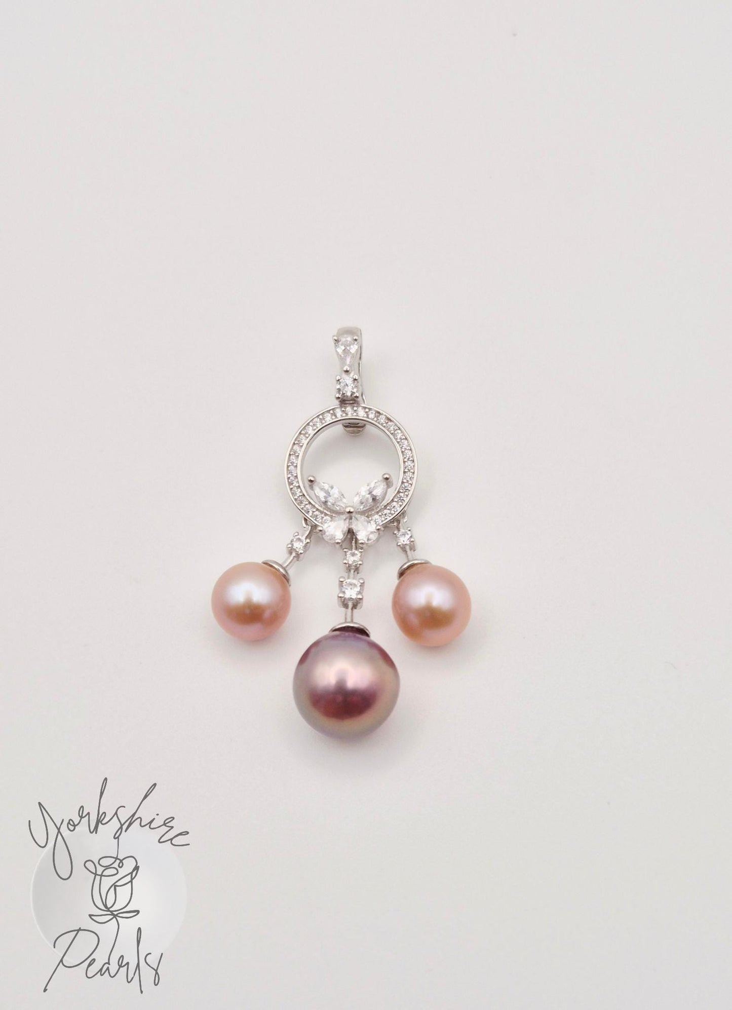 Triple Pearl Delicate Dreamcatcher Pendant