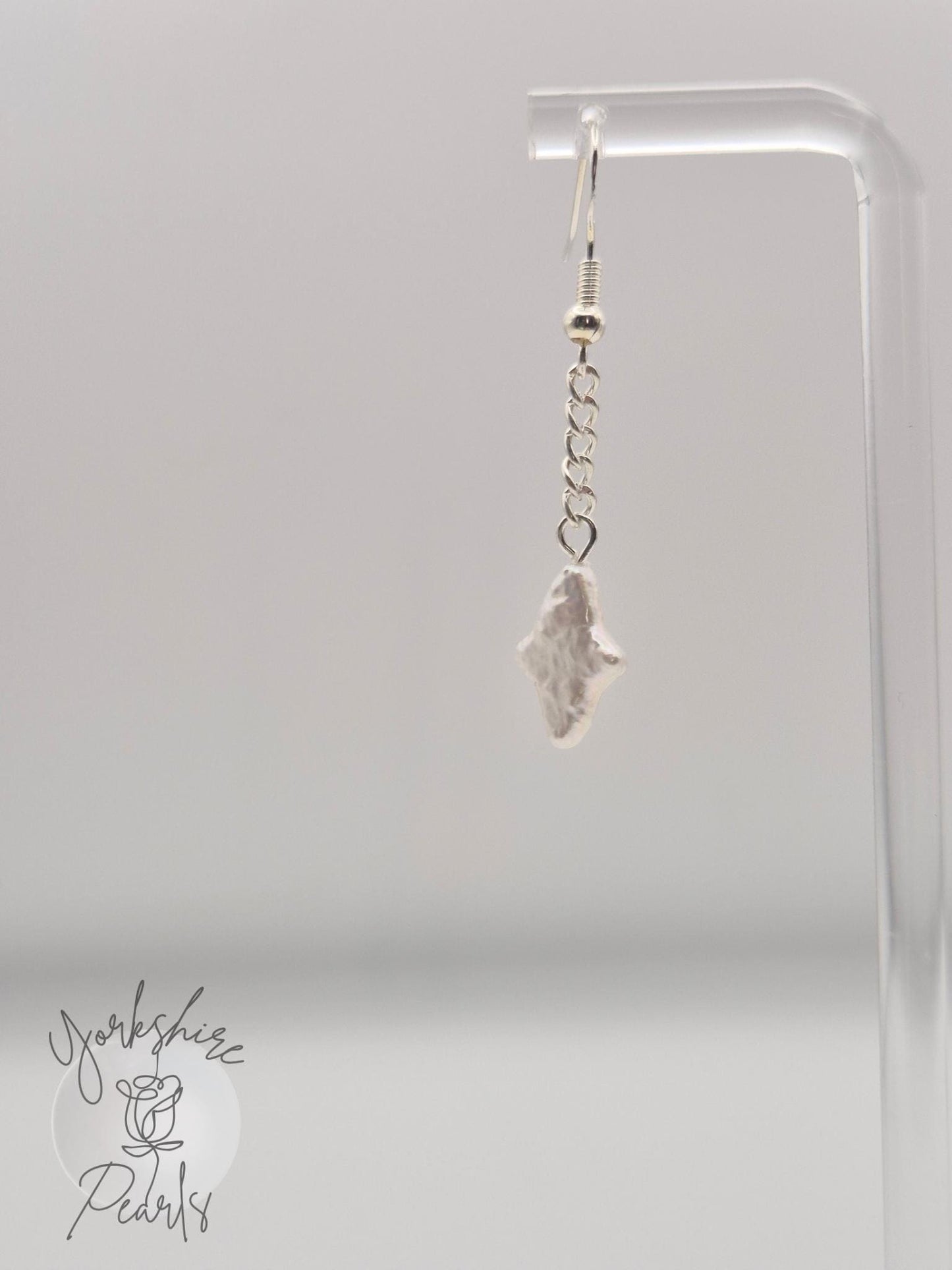 North Star Pearl Drop Sterling Silver Earrings