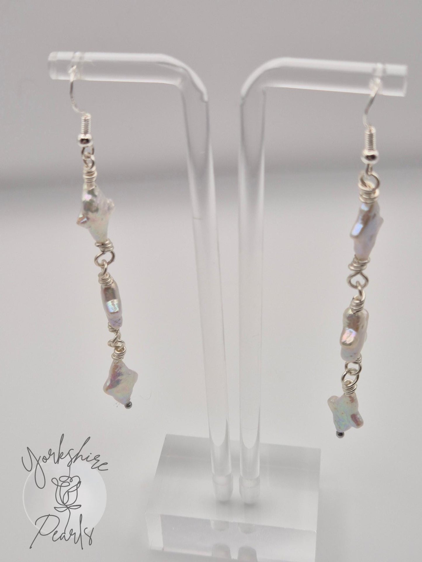 Multiple Star Pearl Drop Earrings