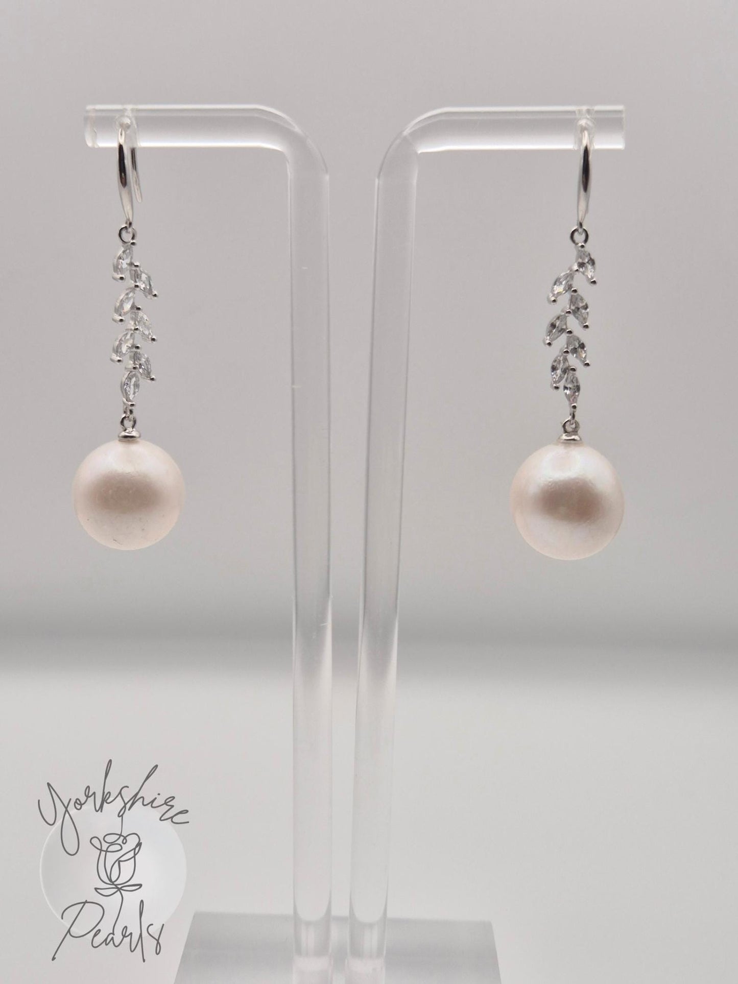 XL Edison Pearl Drop Earrings - Sterling Silver