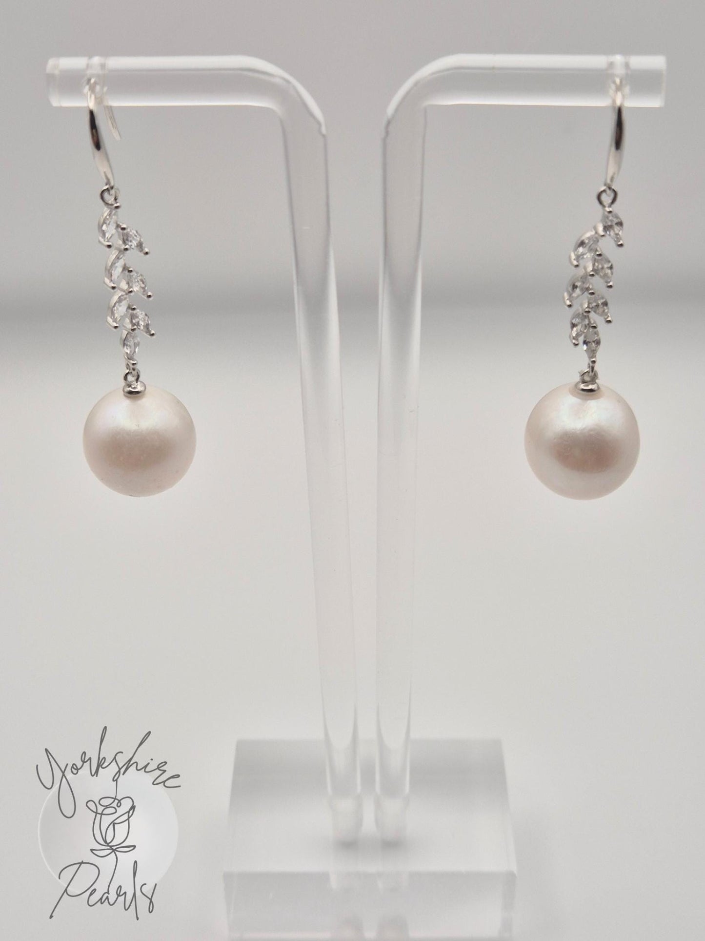 XL Edison Pearl Drop Earrings - Sterling Silver