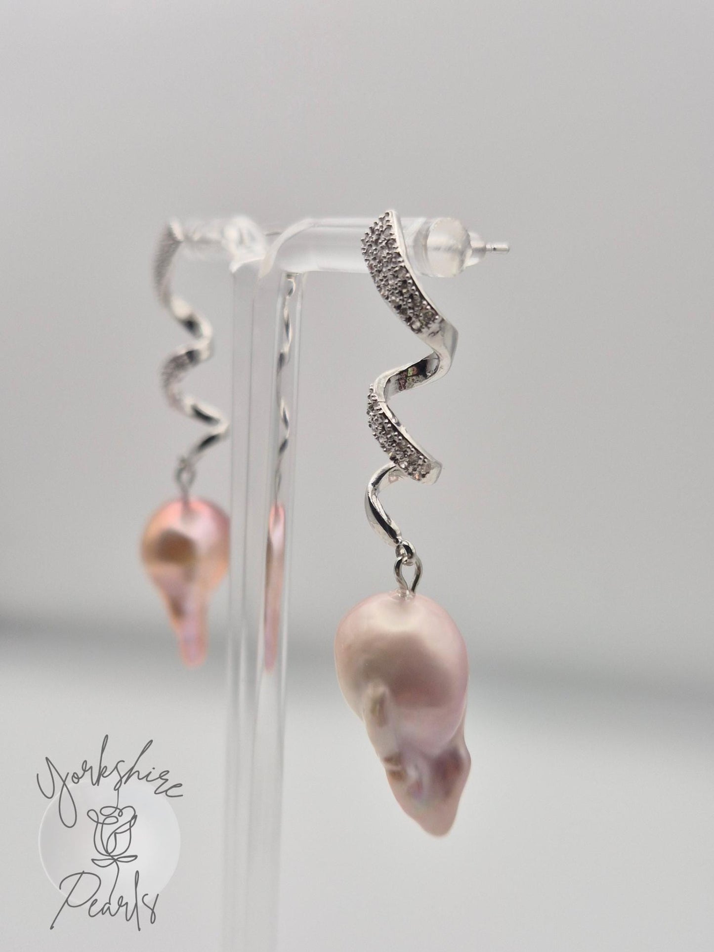 King Pearl Twirl Earrings