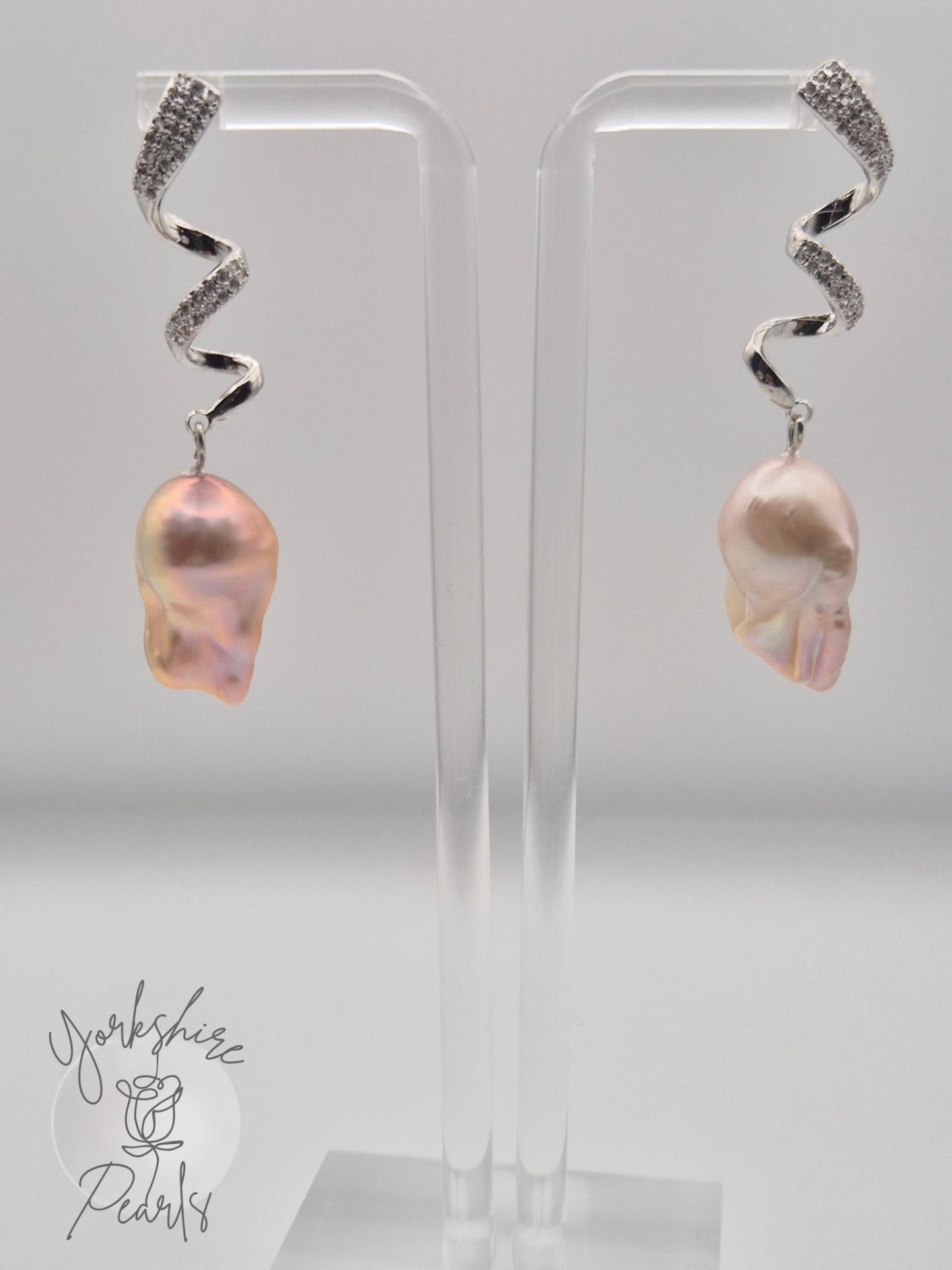 King Pearl Twirl Earrings