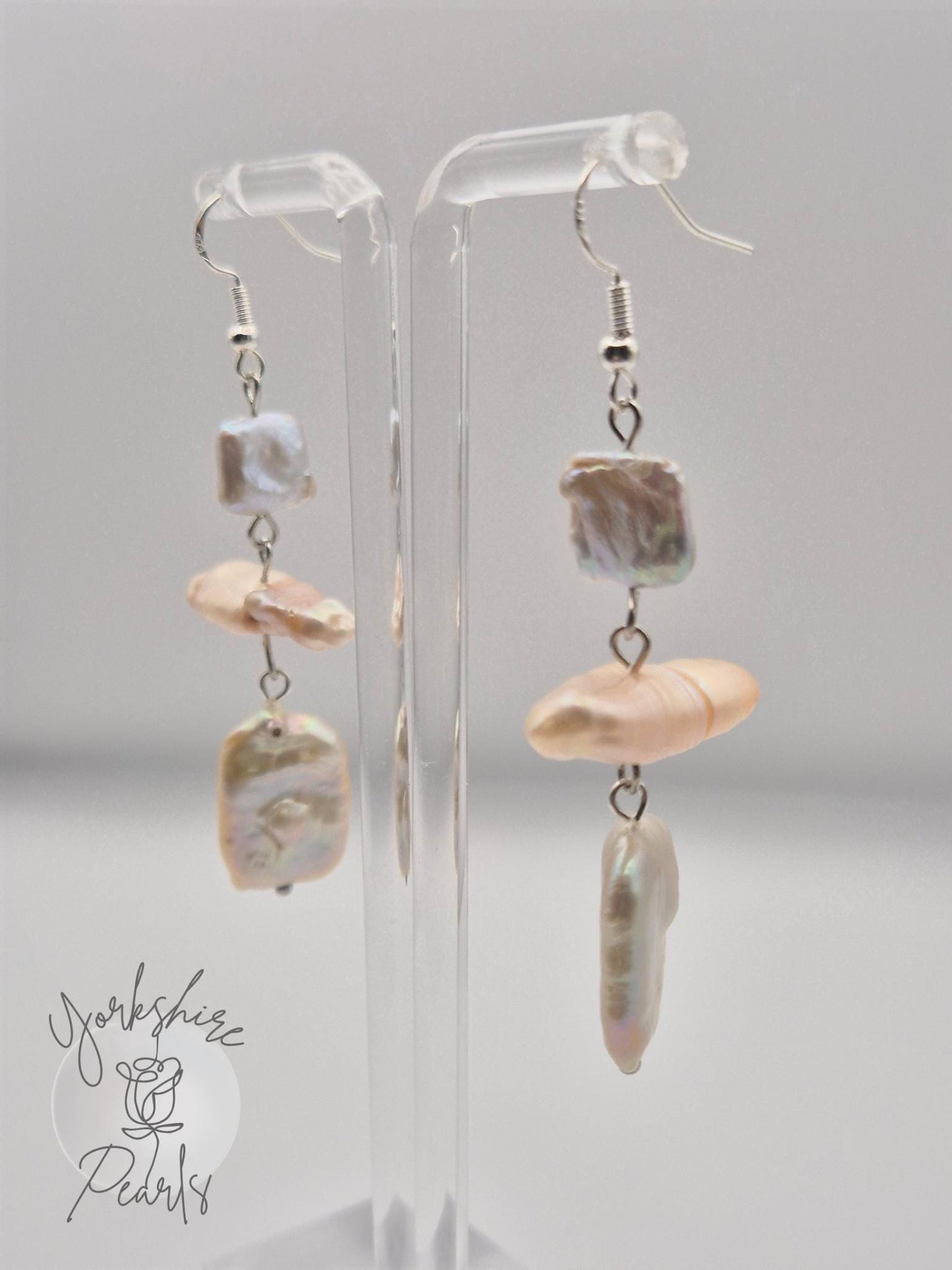 Multiple Pearl Shape Drop Earrings