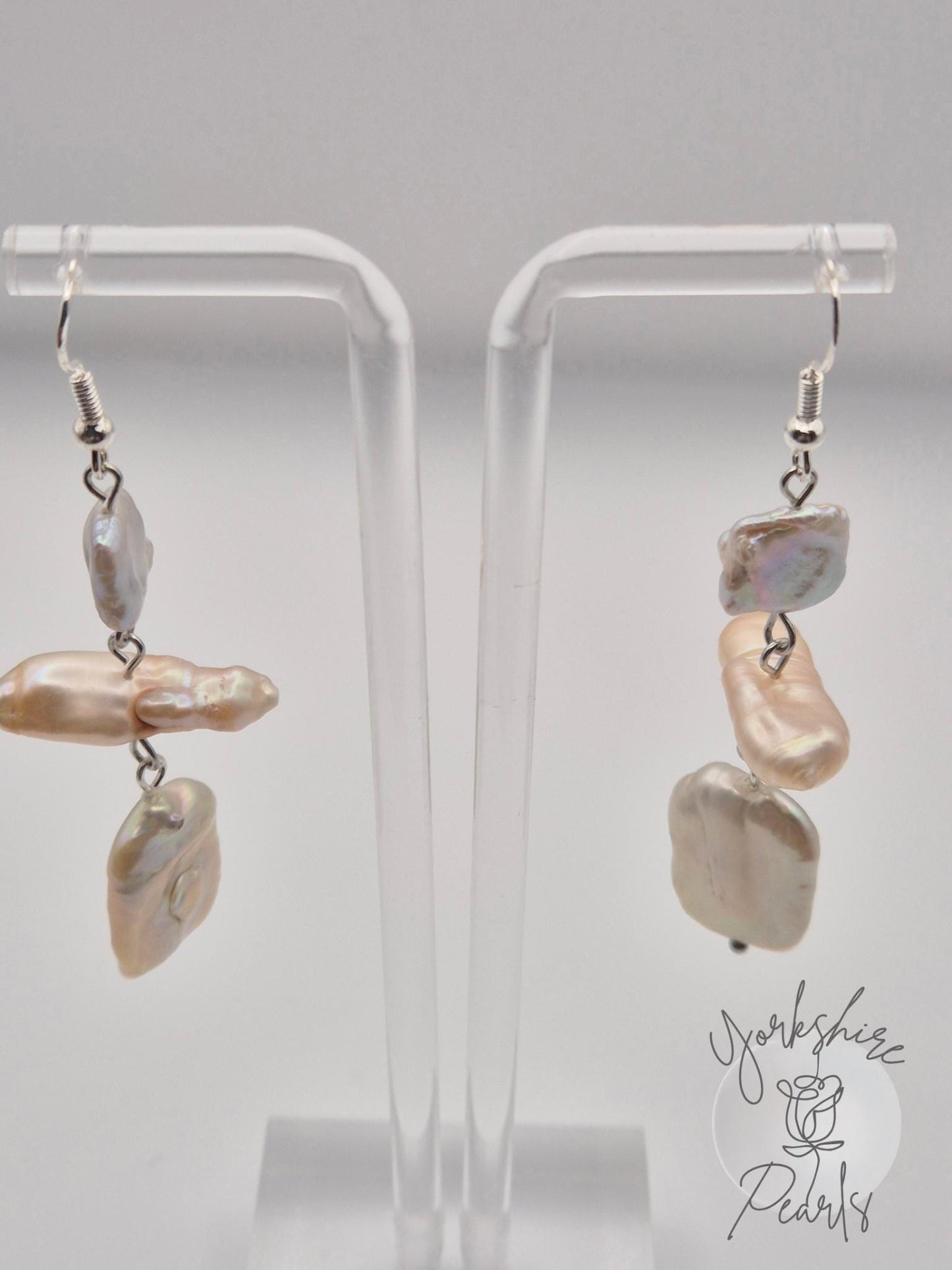 Multiple Pearl Shape Drop Earrings