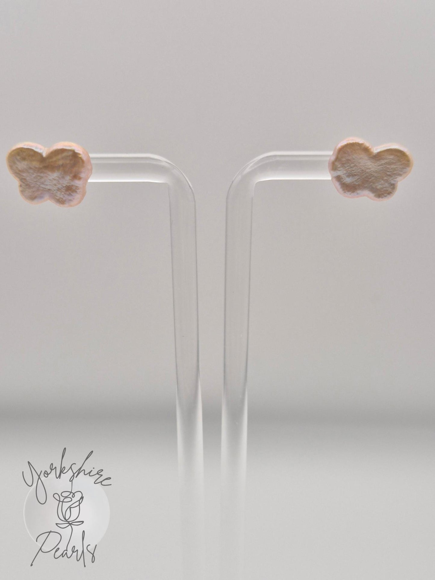 S925 Butterfly Pearl Stud Earrings