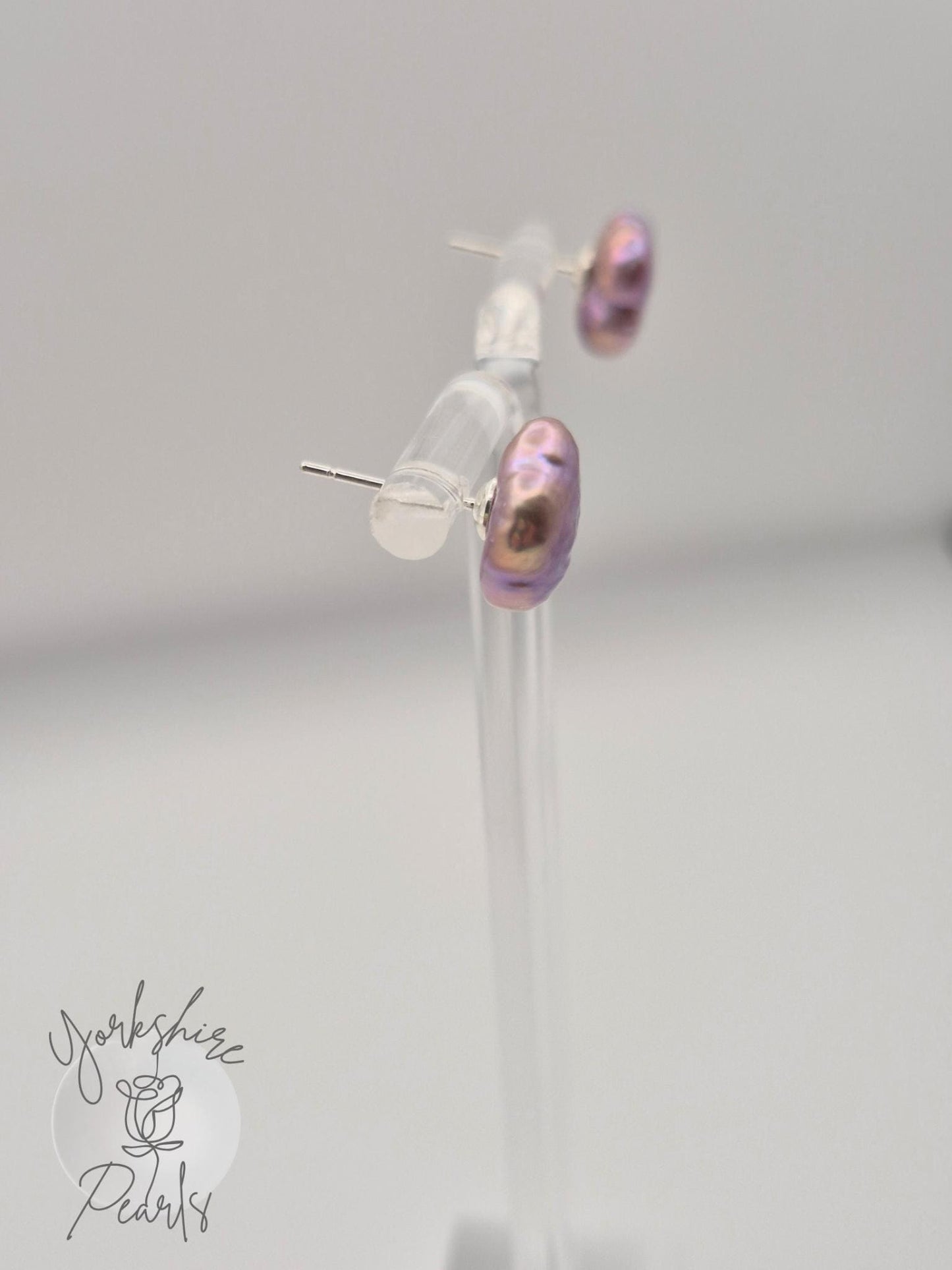 S925 Clover Pearl Stud Earrings