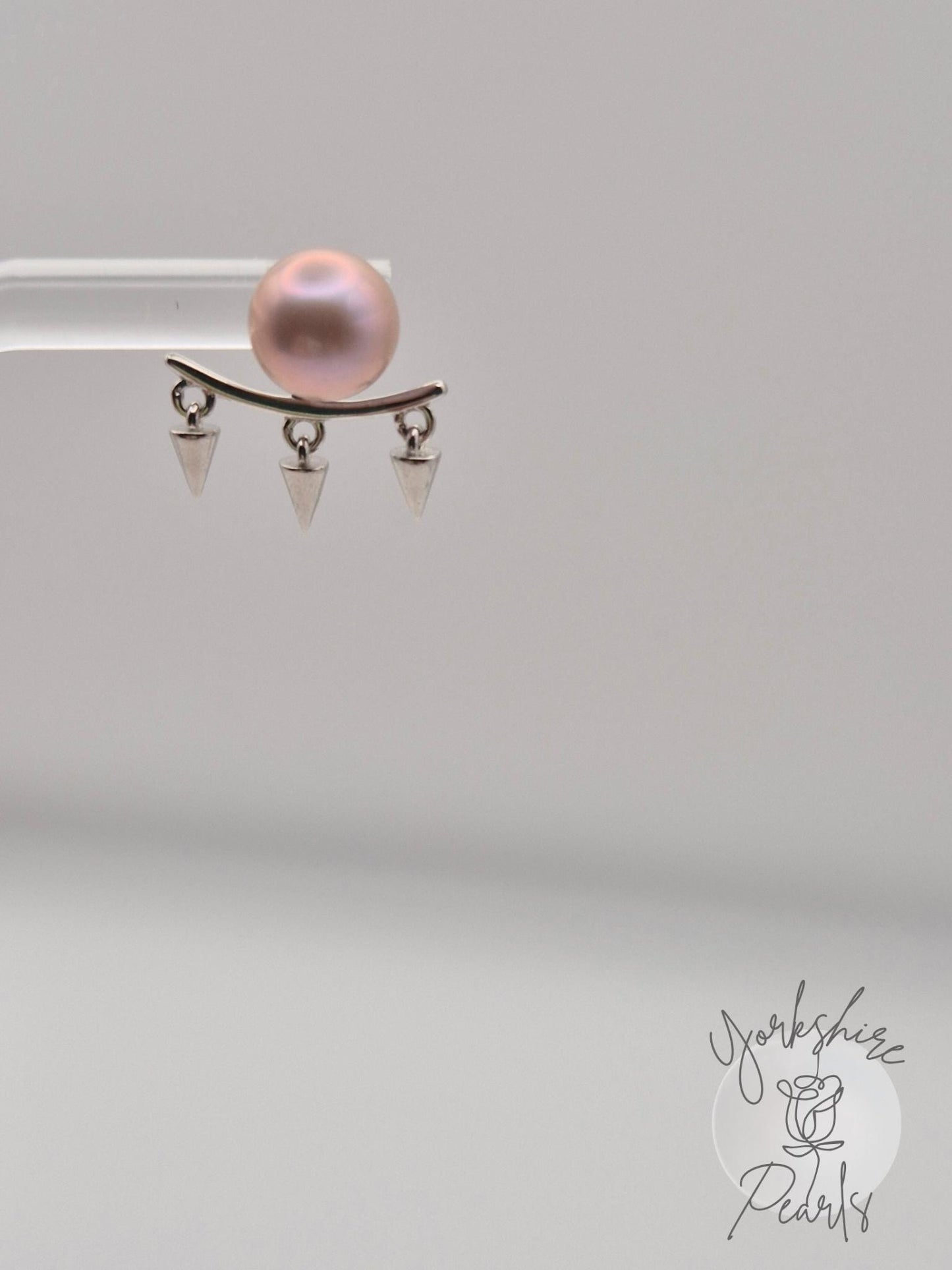 Multi Wear Removable Spike Pearl Stud Earrings - Sterling Silver