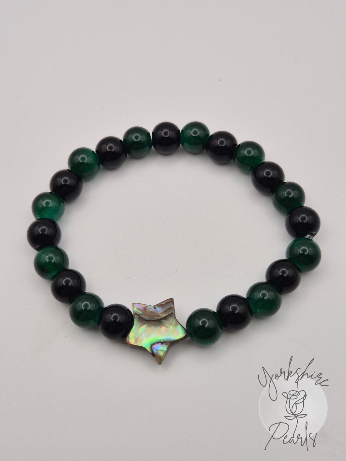 Mother Of Pearl Star Charm Bead Bracelet