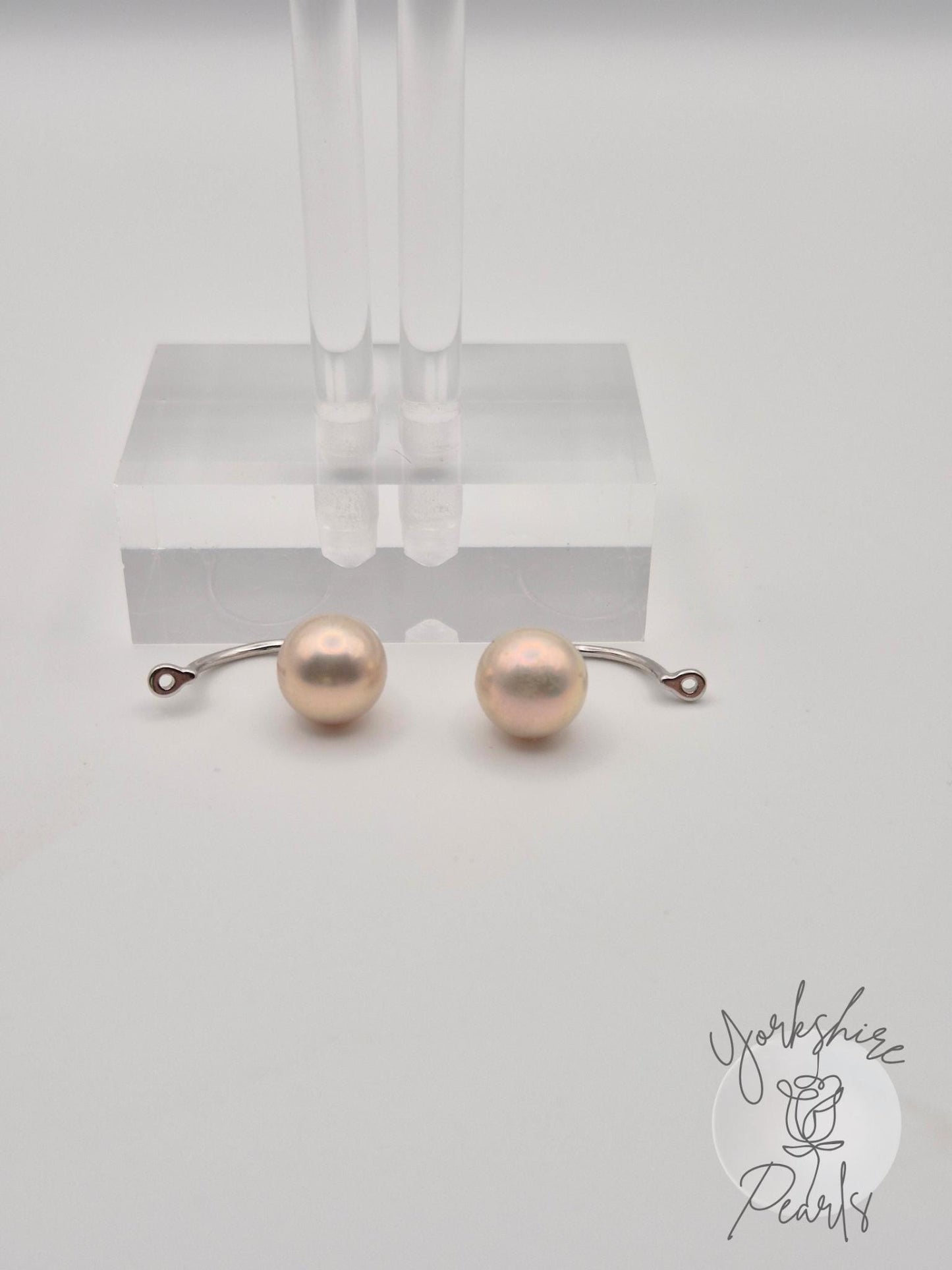 Elegant Convertible Pearl Stud Earrings in Sterling Silver