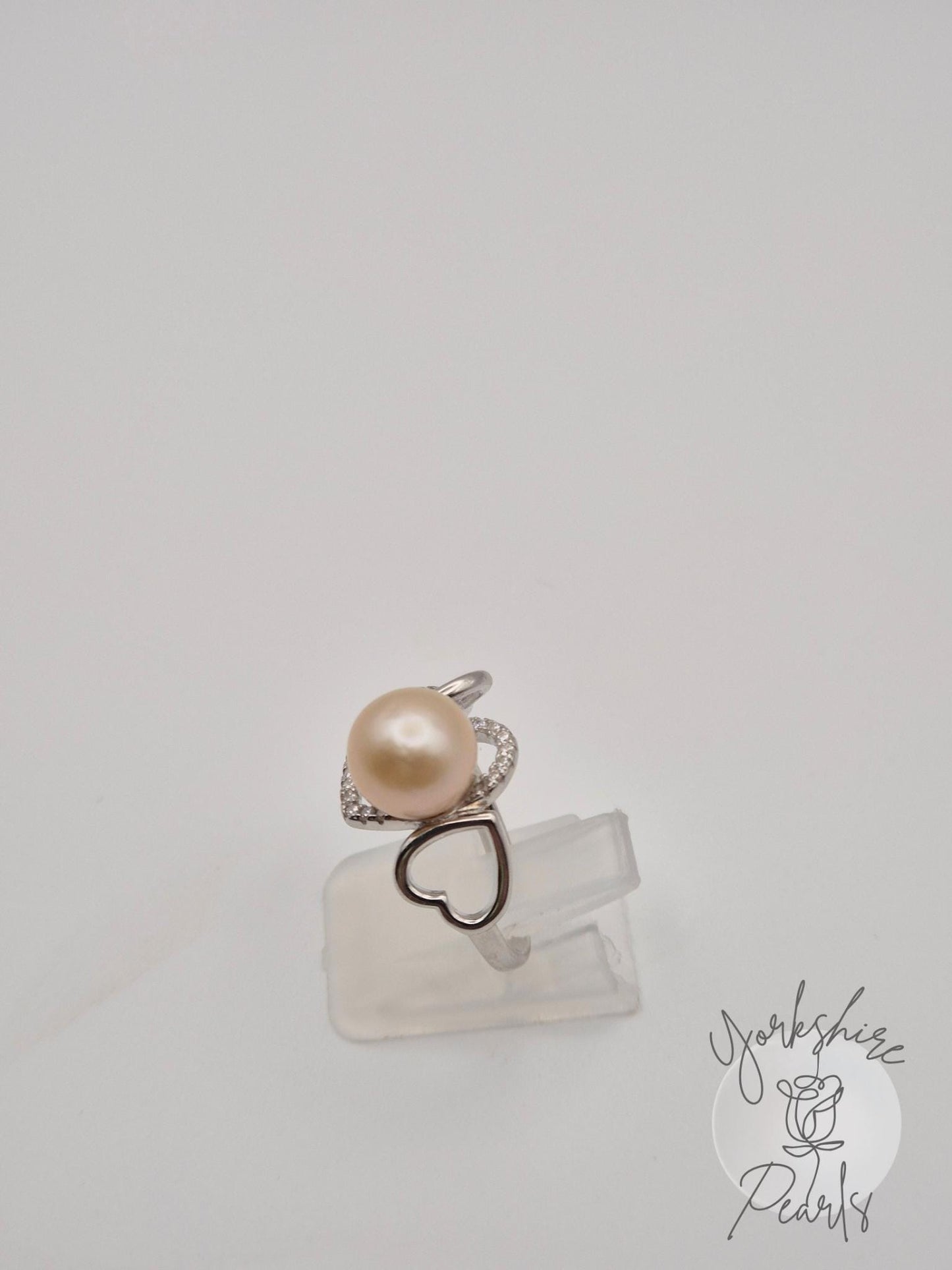 Infinity Heart Edison Pearl Ring - Sterling Silver