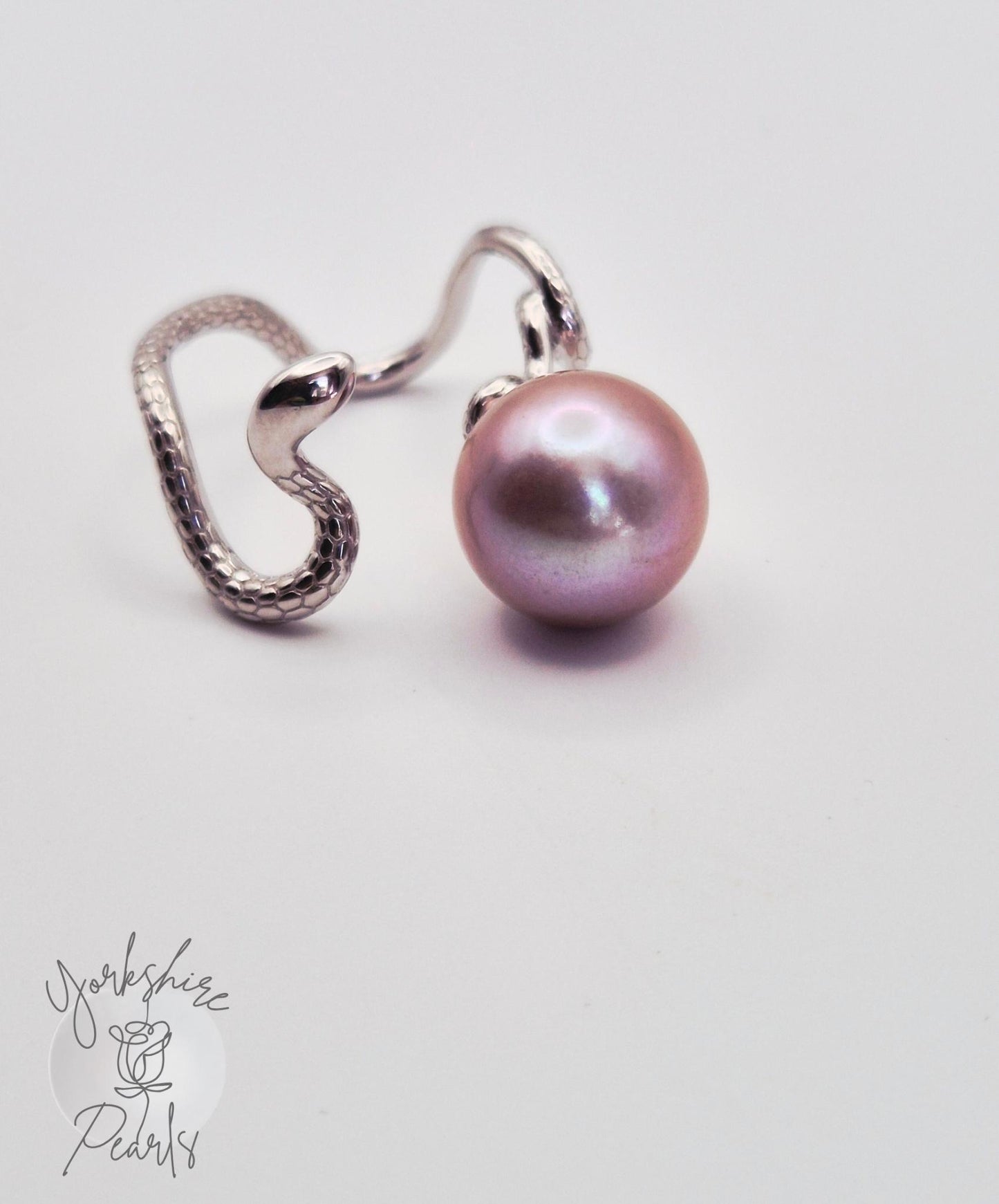 Edison Pearl Twisted Snake Ring - Sterling Silver
