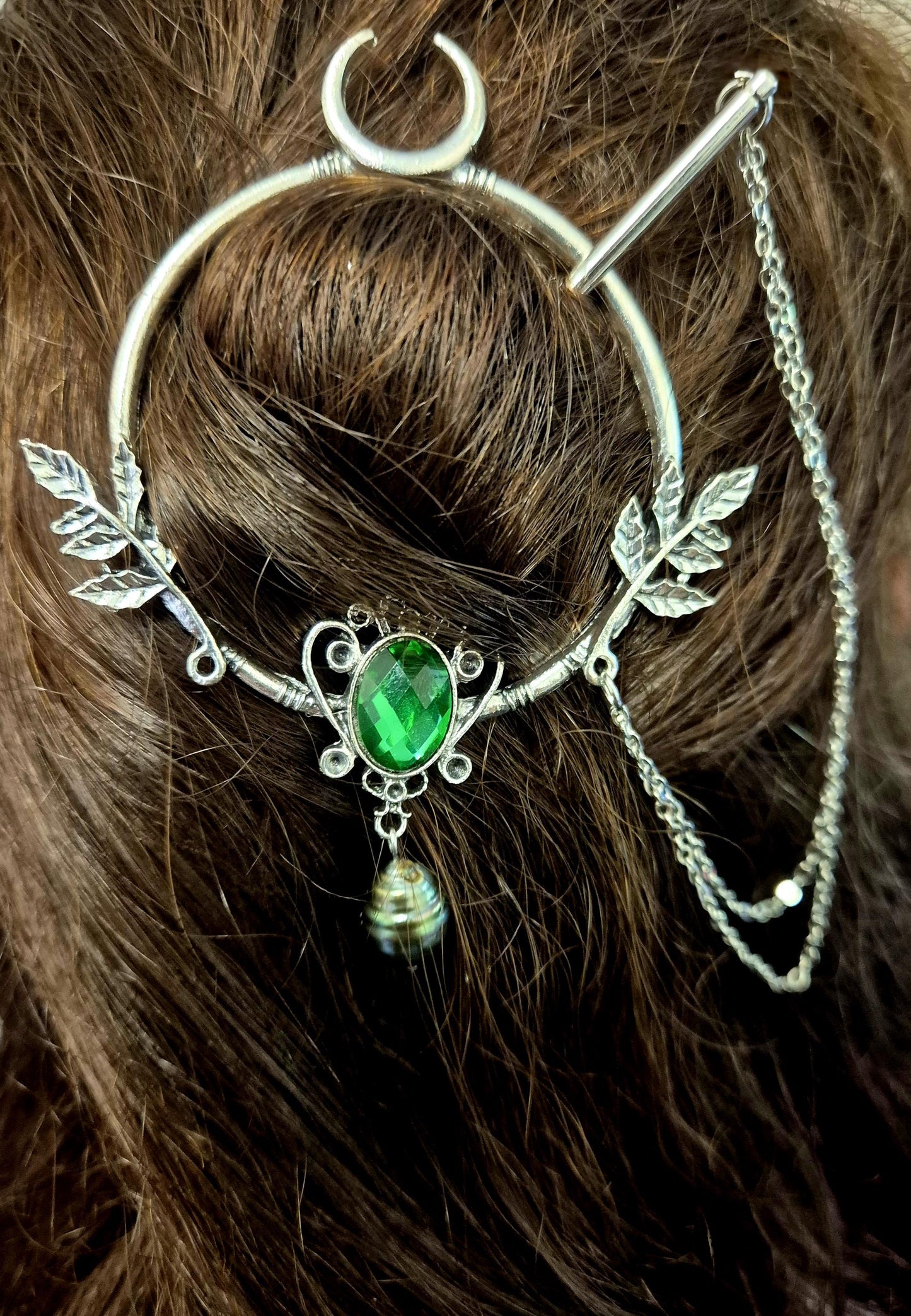 Vintage Black Tahitian Hair Pin