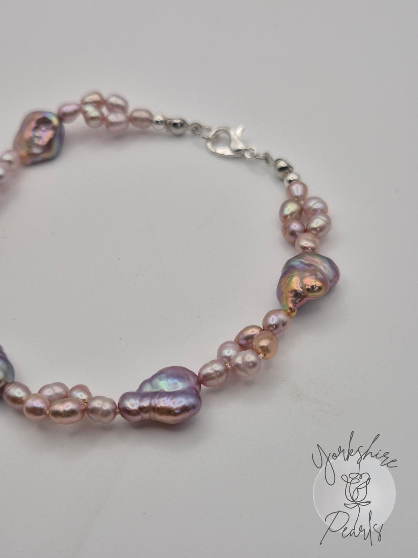 XL Keshi & Multi Pearl Design Bracelet