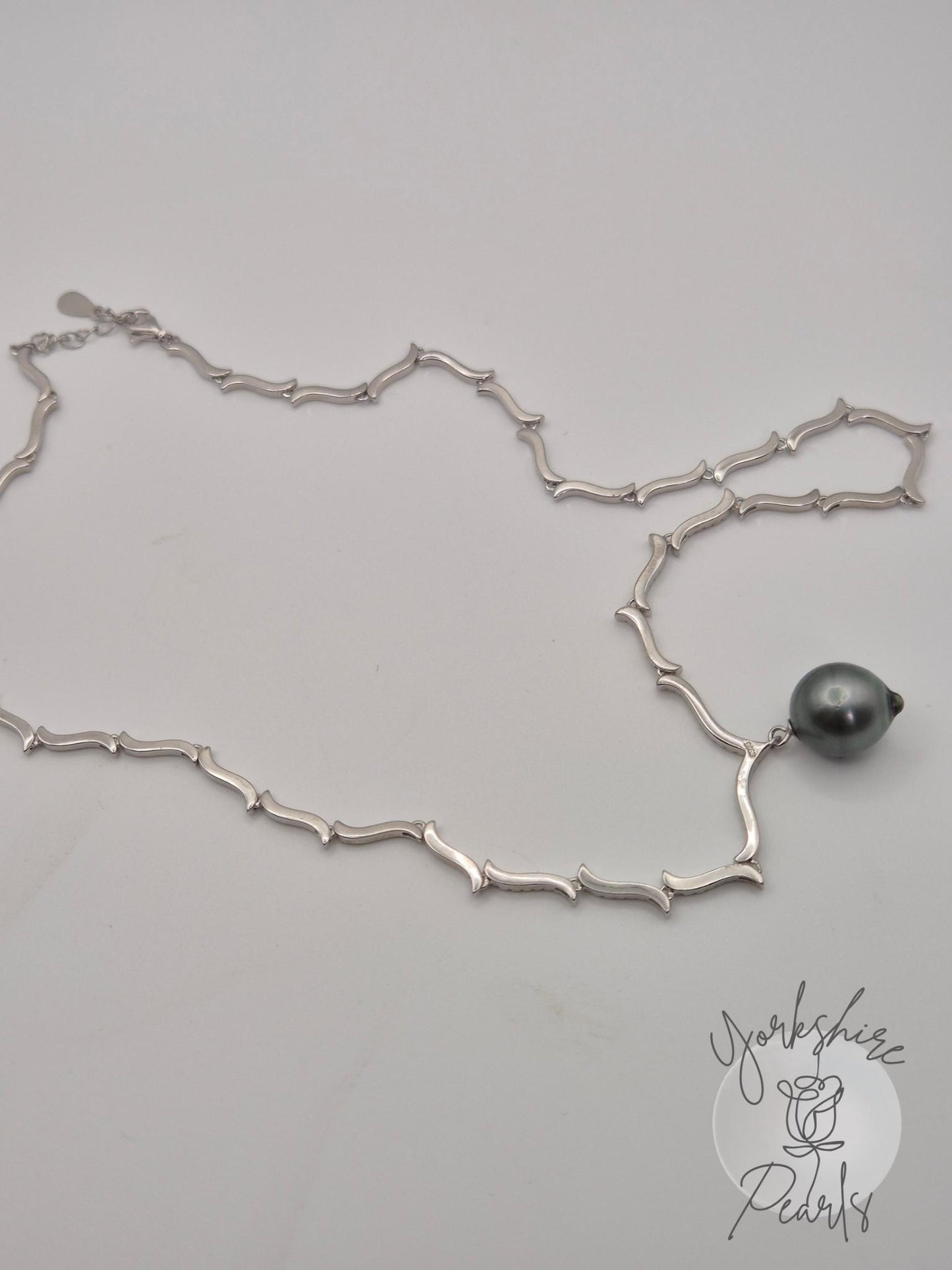 The Eternal Emilia — Black Tahitian Pearl Sterling Silver Necklace