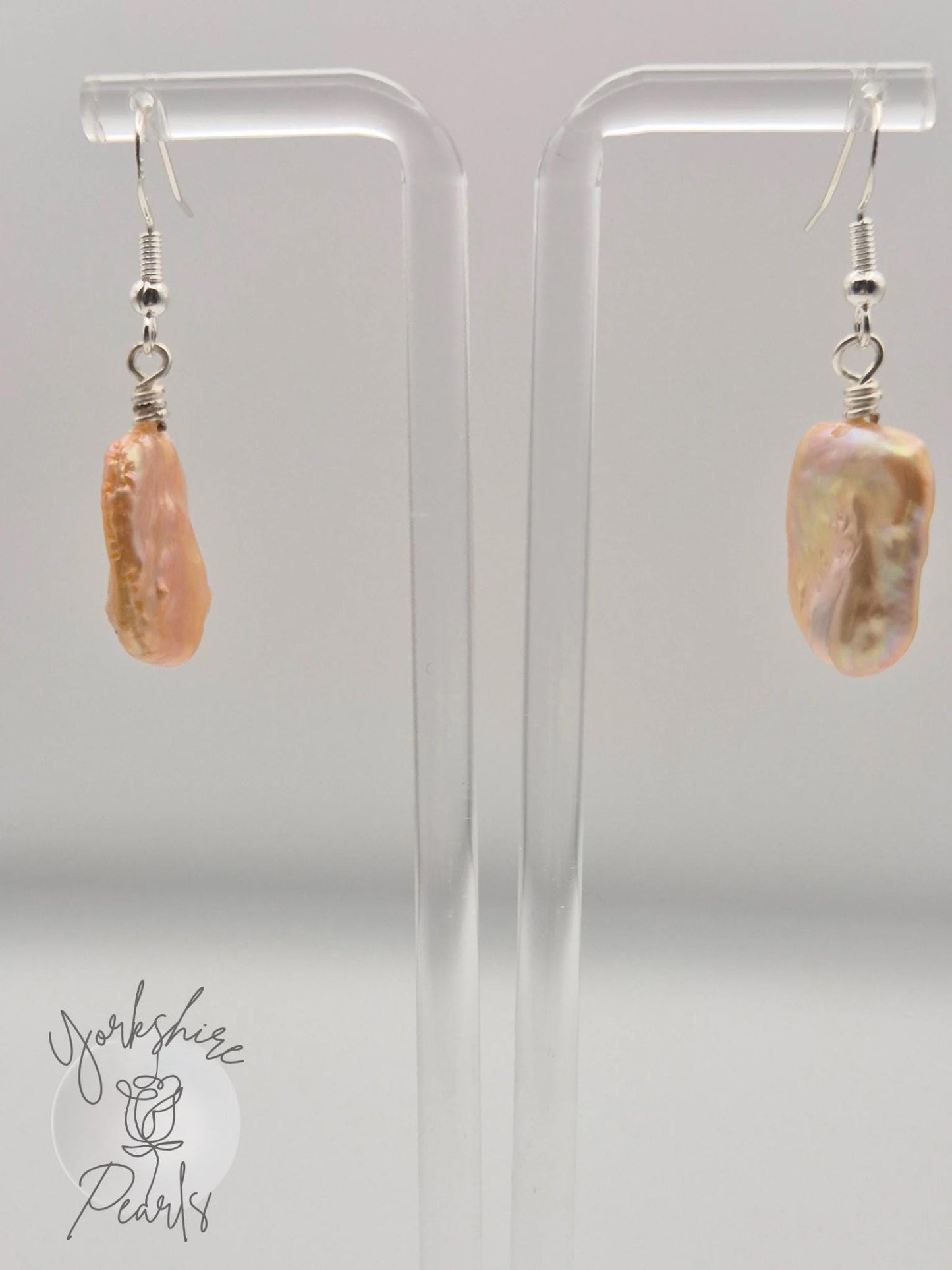 Simple Square Pearl Drop Earrings