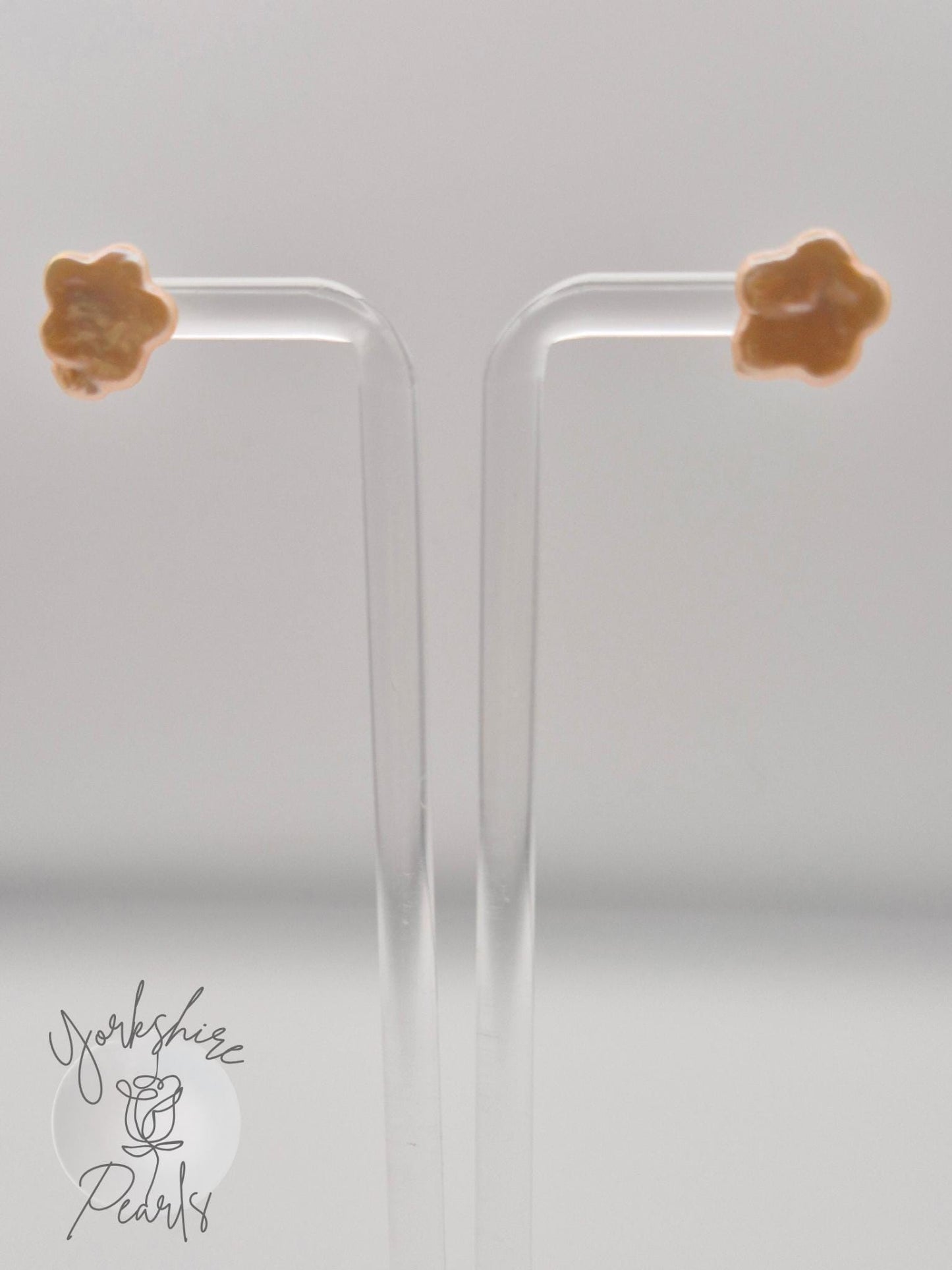 S925 Flower Pearl Stud Earrings