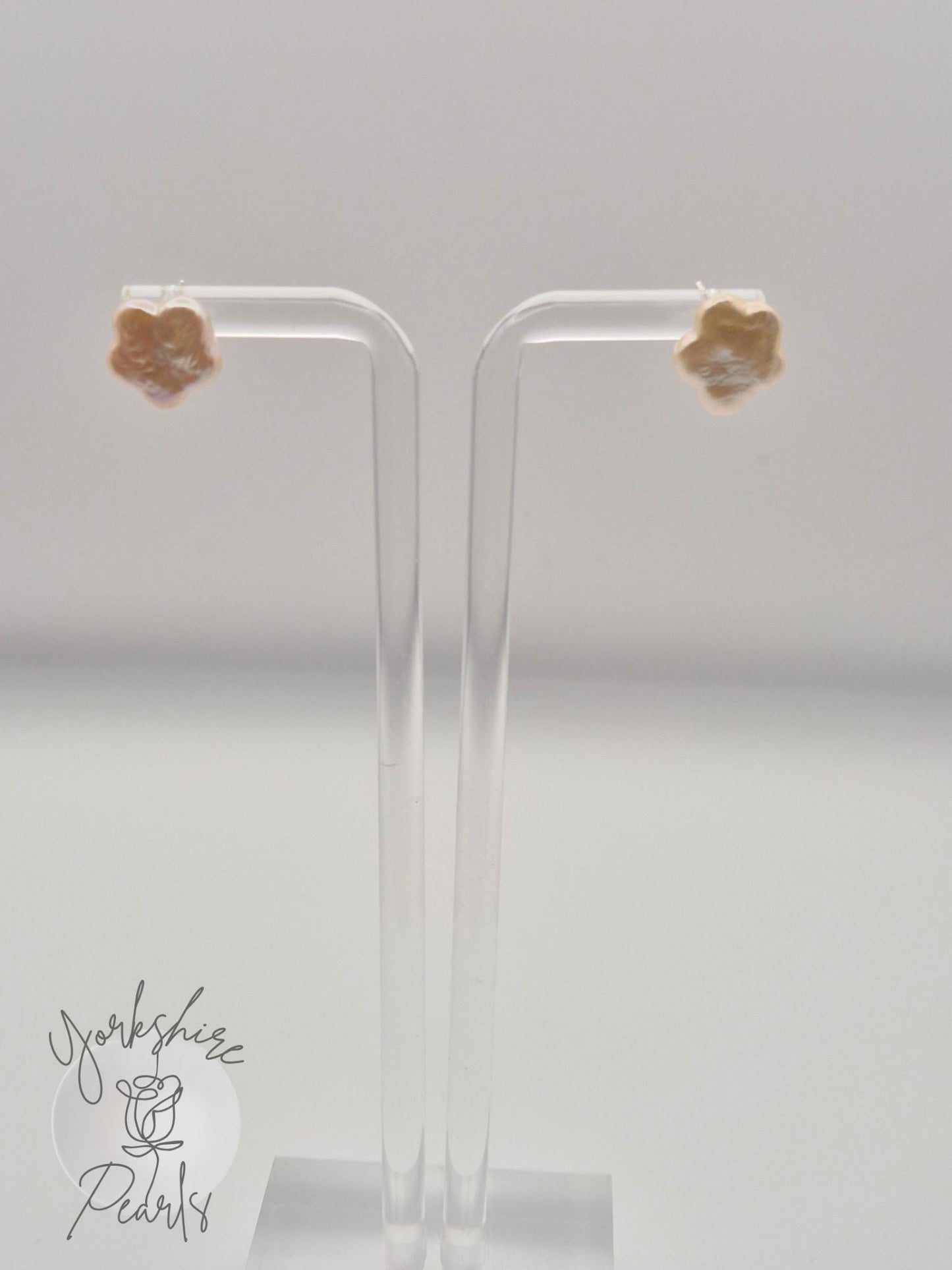 S925 Flower Pearl Studs