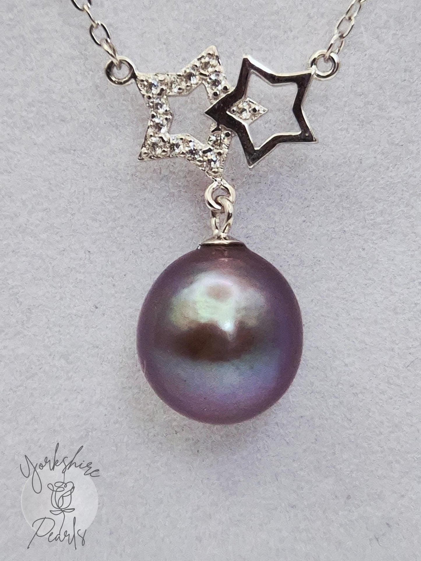 Edison Drop Twinkly Star Necklace - Sterling Silver