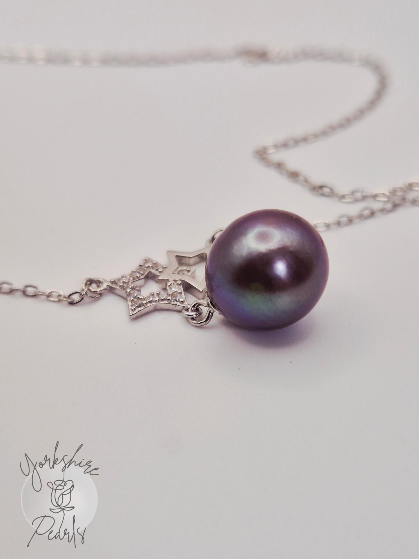 Edison Drop Twinkly Star Necklace - Sterling Silver