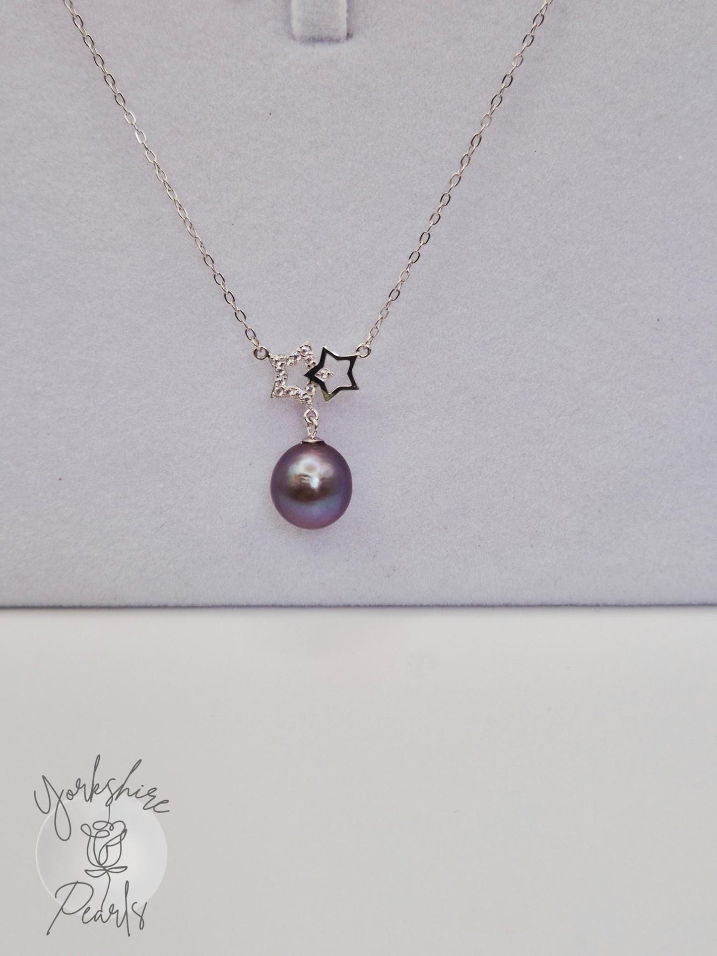 Edison Drop Twinkly Star Necklace - Sterling Silver