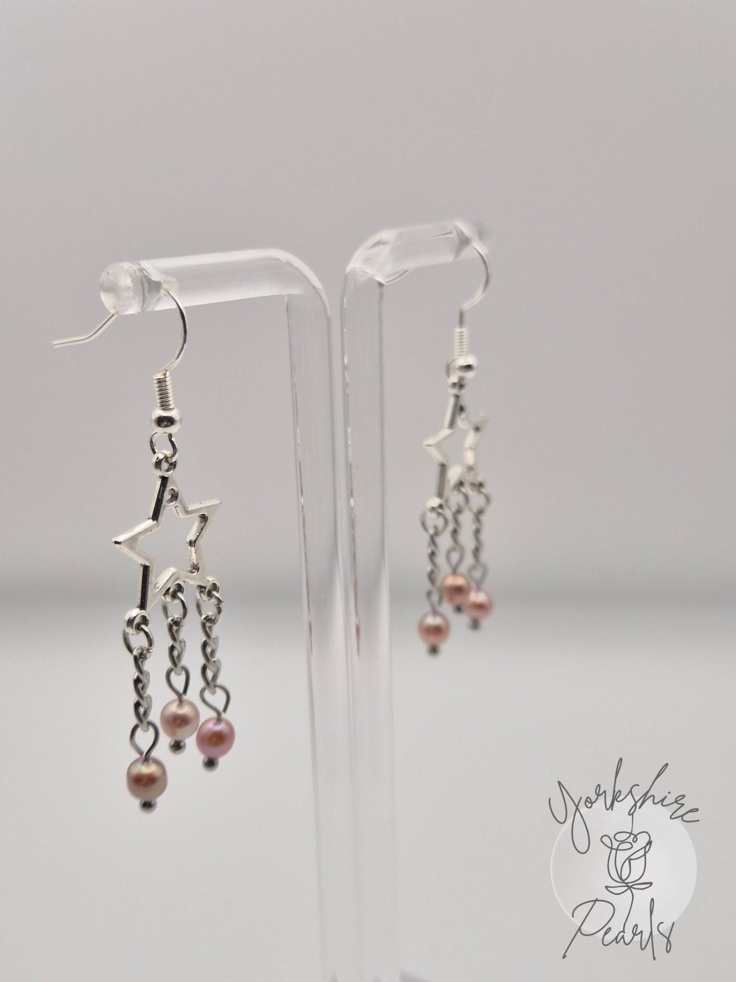 Mini Pearls Star Drop Earrings