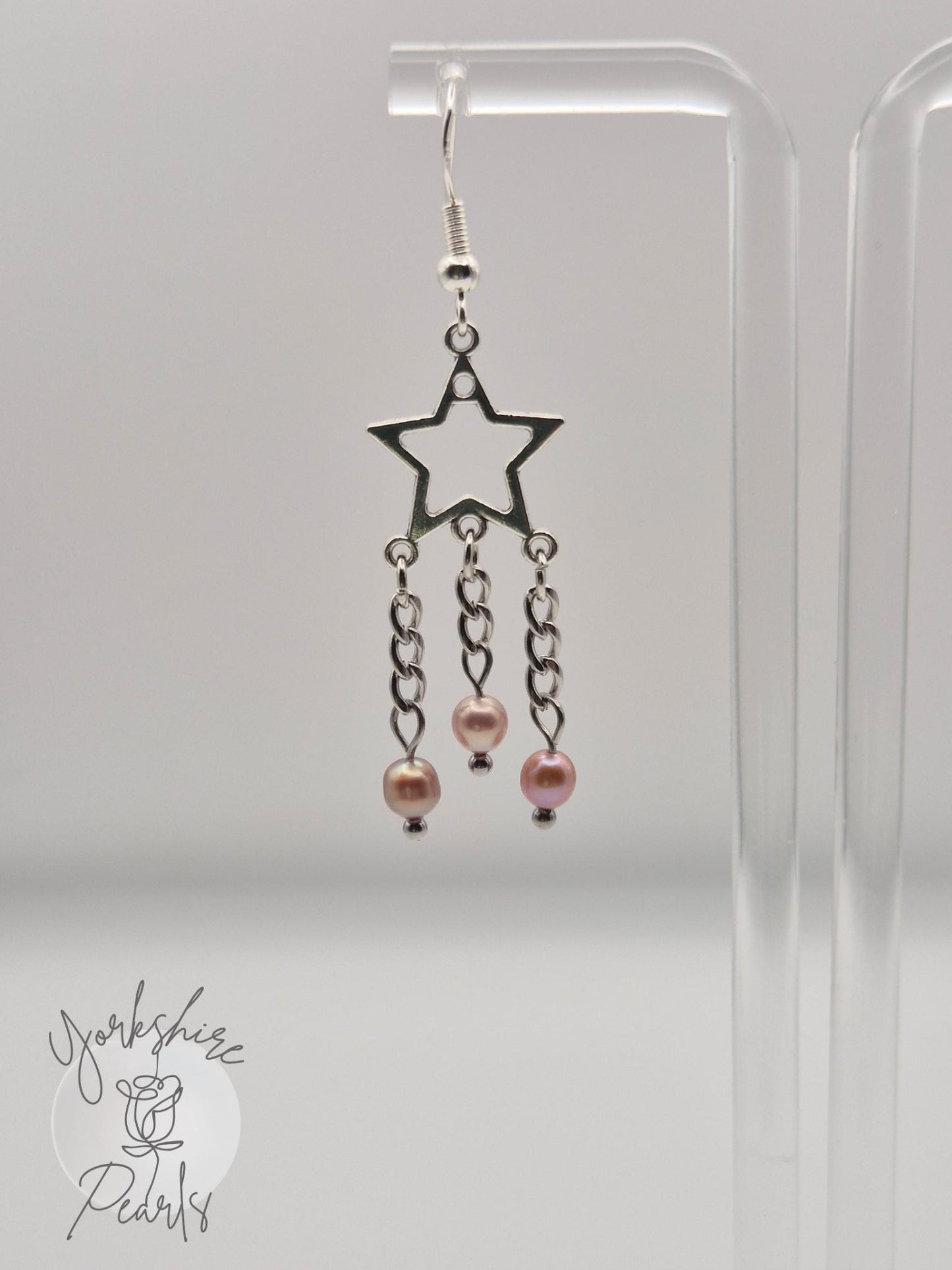 Mini Pearls Star Drop Earrings